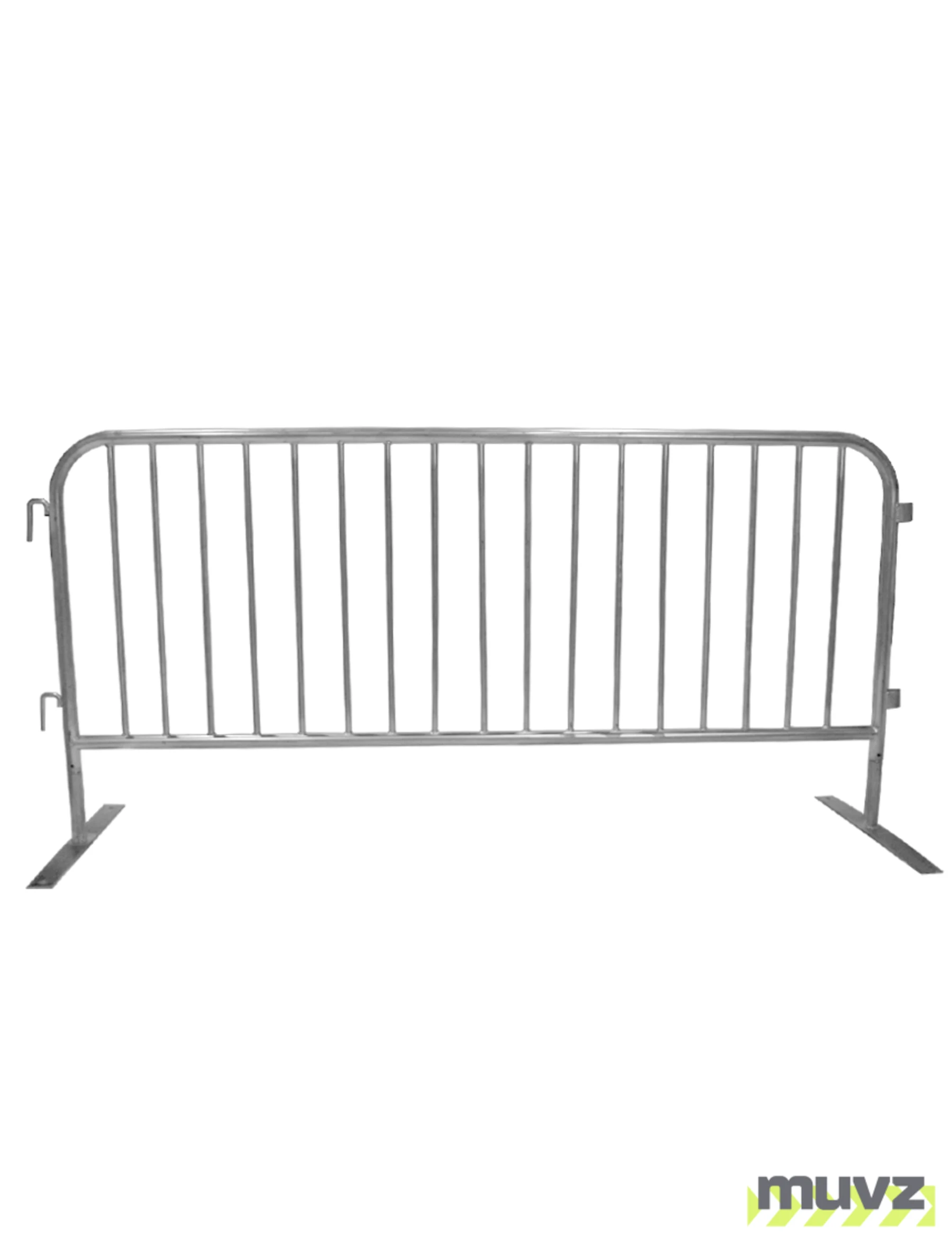 7\u0027 (84\") Long x 42\" Tall, Galvanized Steel Crowd Control Barricade with Flat Feet