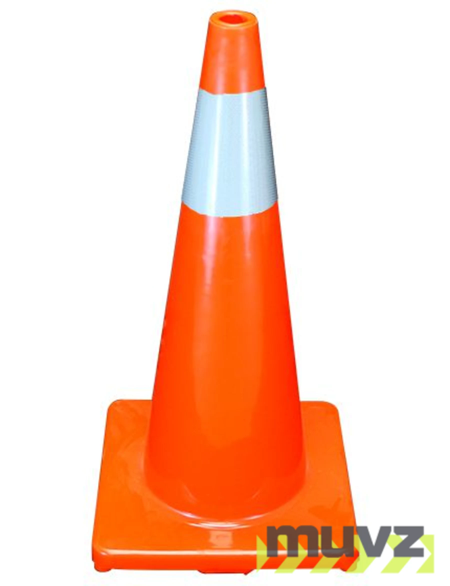 Solid Orange, 28\", 5.0 Lb., Economy Cone w/ 6\" Reflective Collar