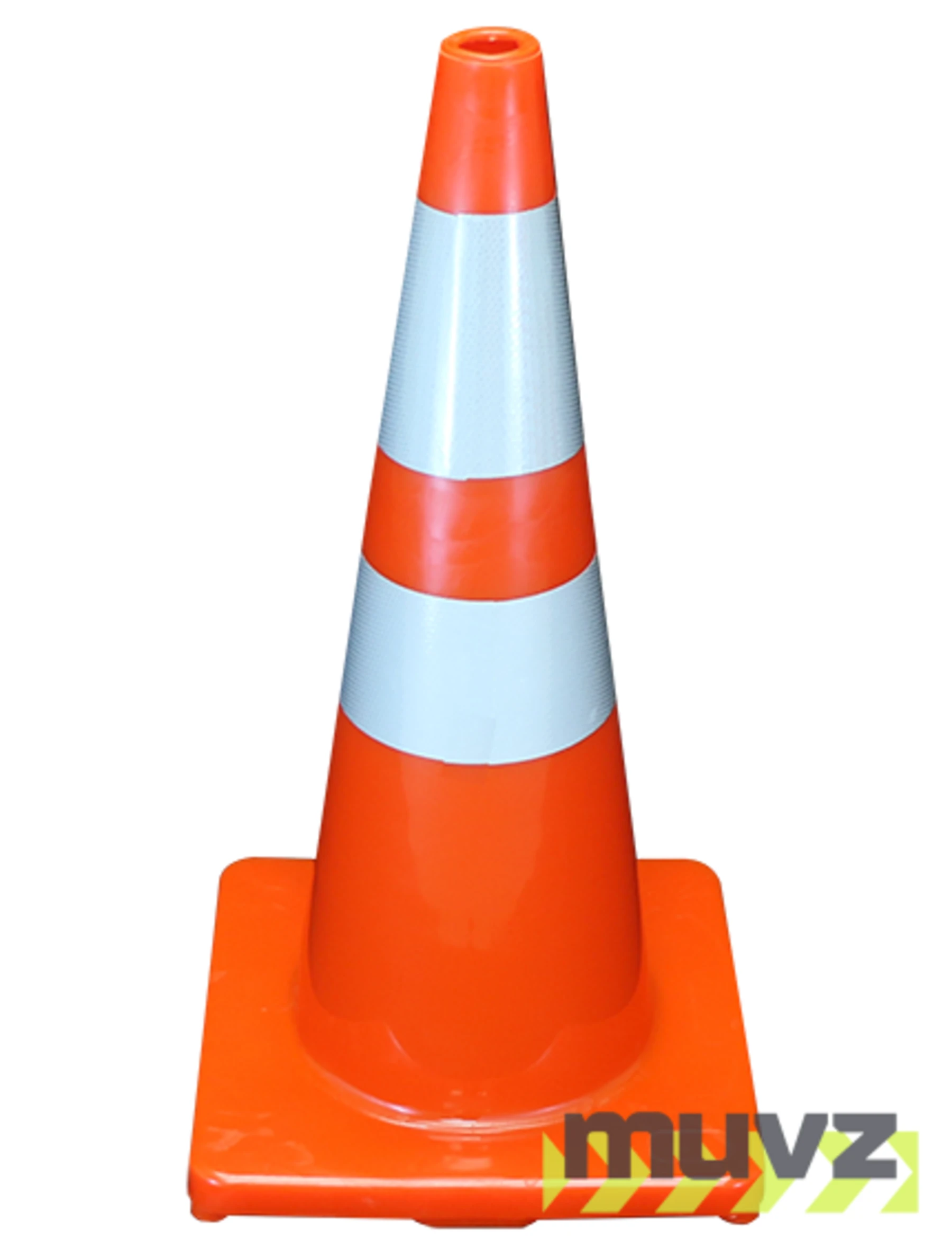 Solid Orange, 28\", 5.0 Lb., Economy Cone w/6\" \u0026 4\" Reflective Collars