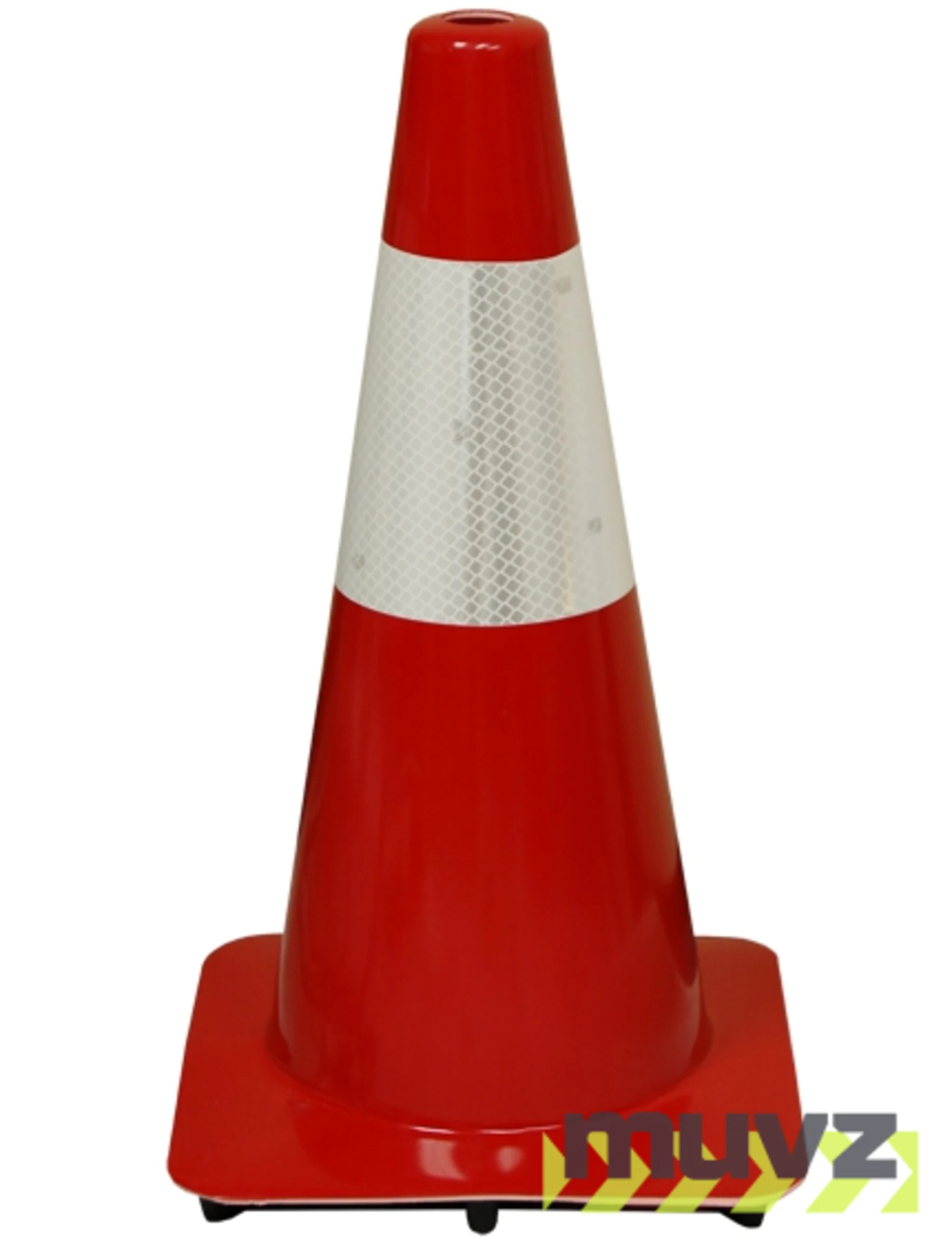 Red 18\" Flow Molded Traffic Cone w/6\" Reflective Collar