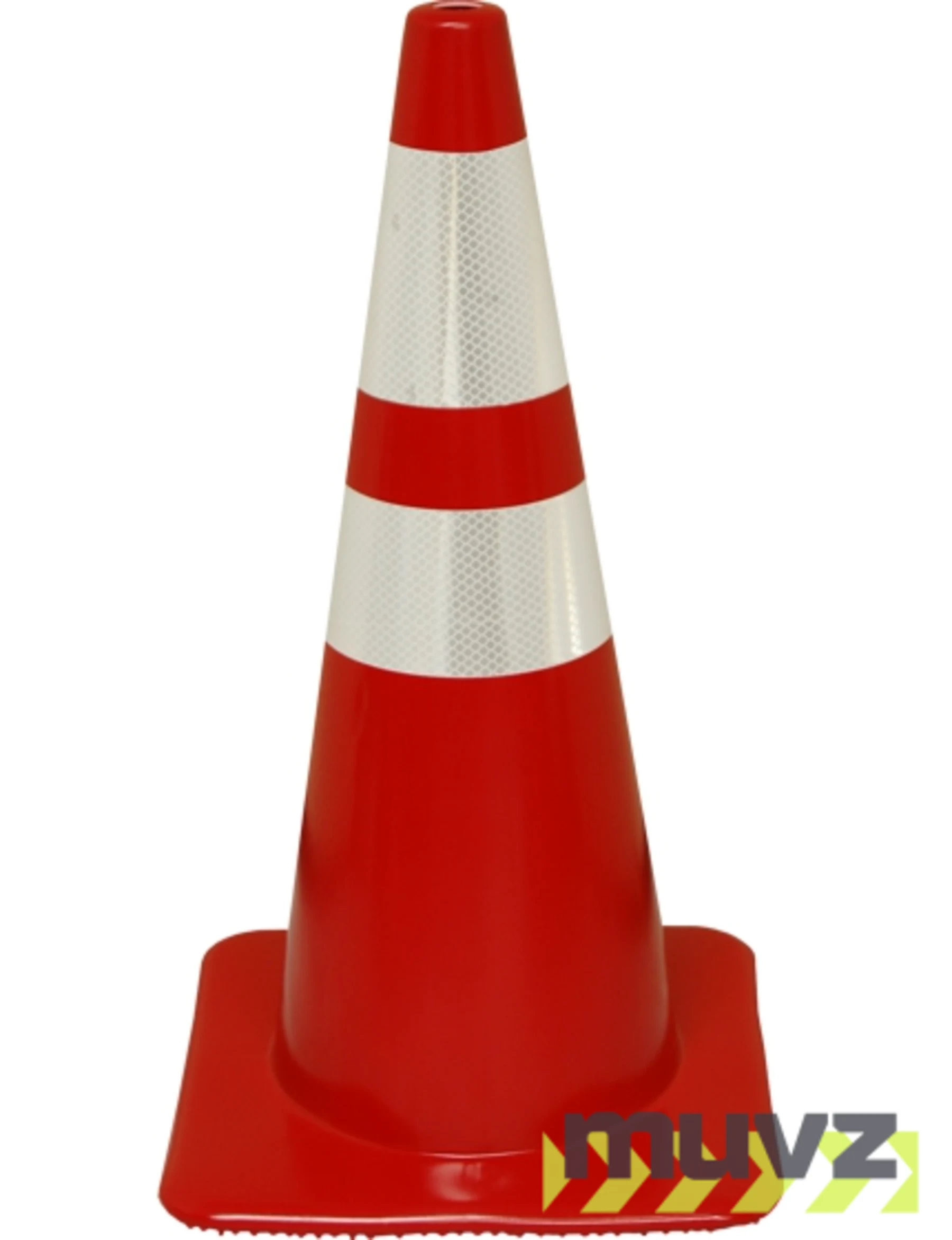 Red 28\" Flow Molded Cone with 6\" \u0026 4\" Reflective Collars