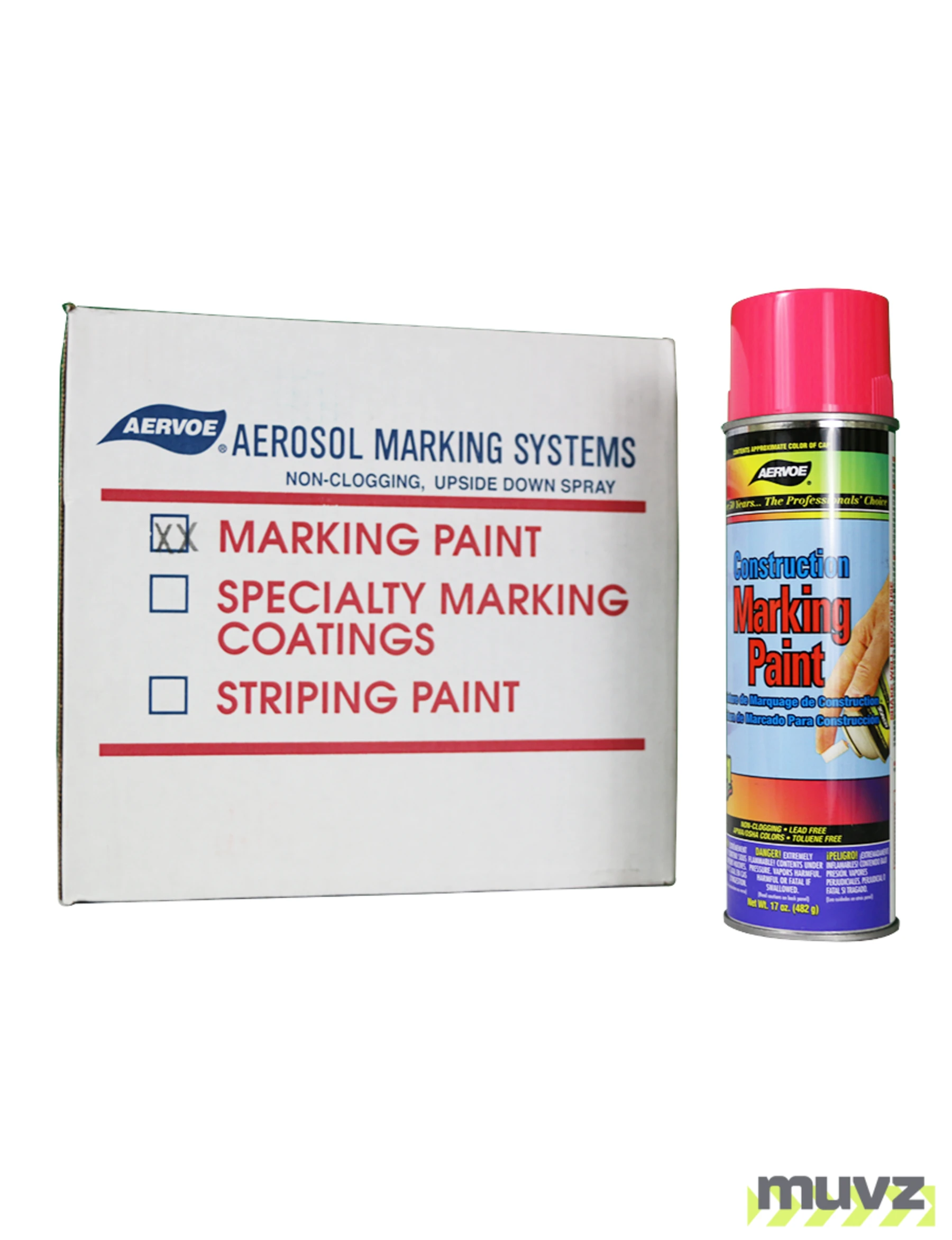 Fluorescent Pink Construction Marking Paint (Case of 12)