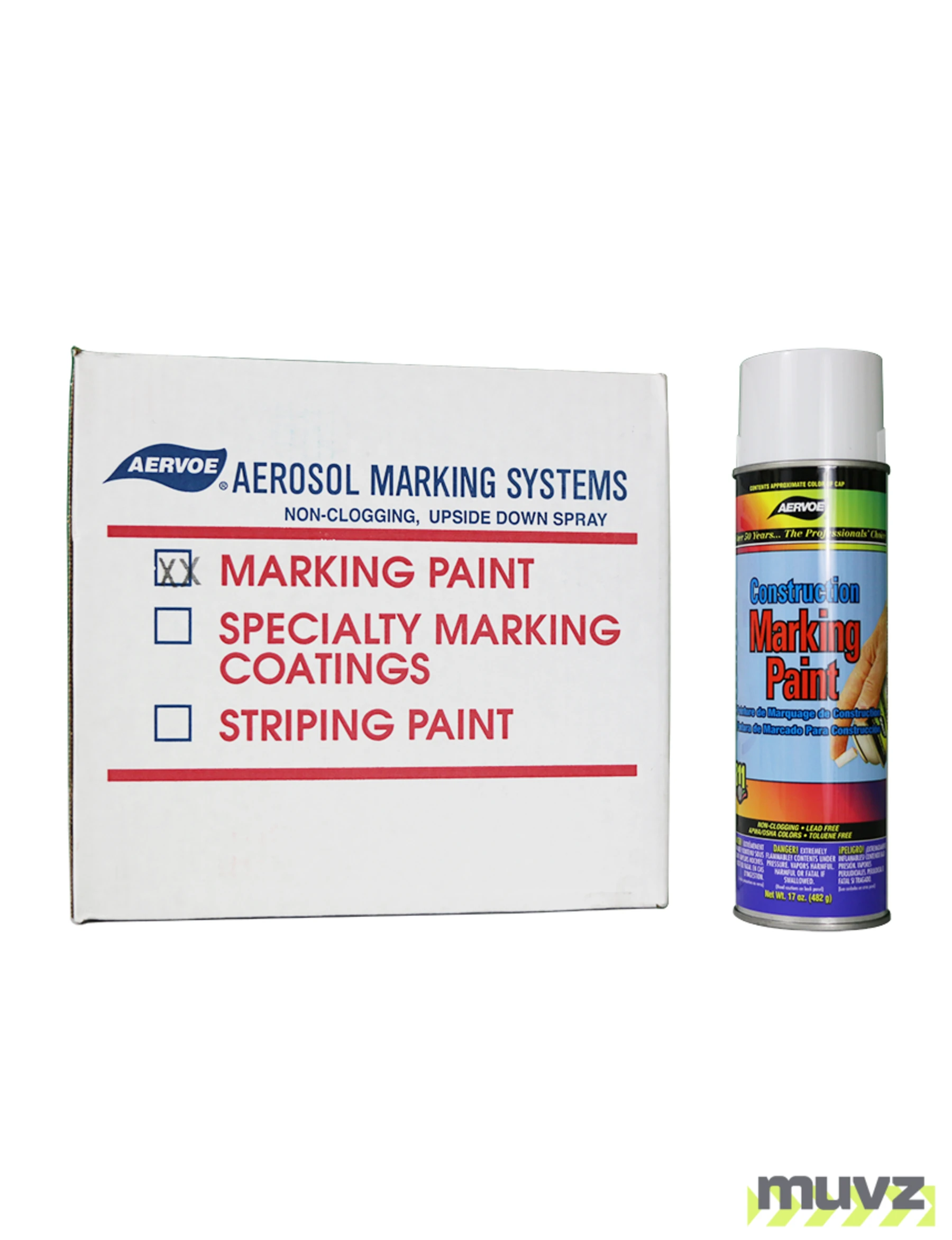 White Construction Marking Paint (Case of 12)