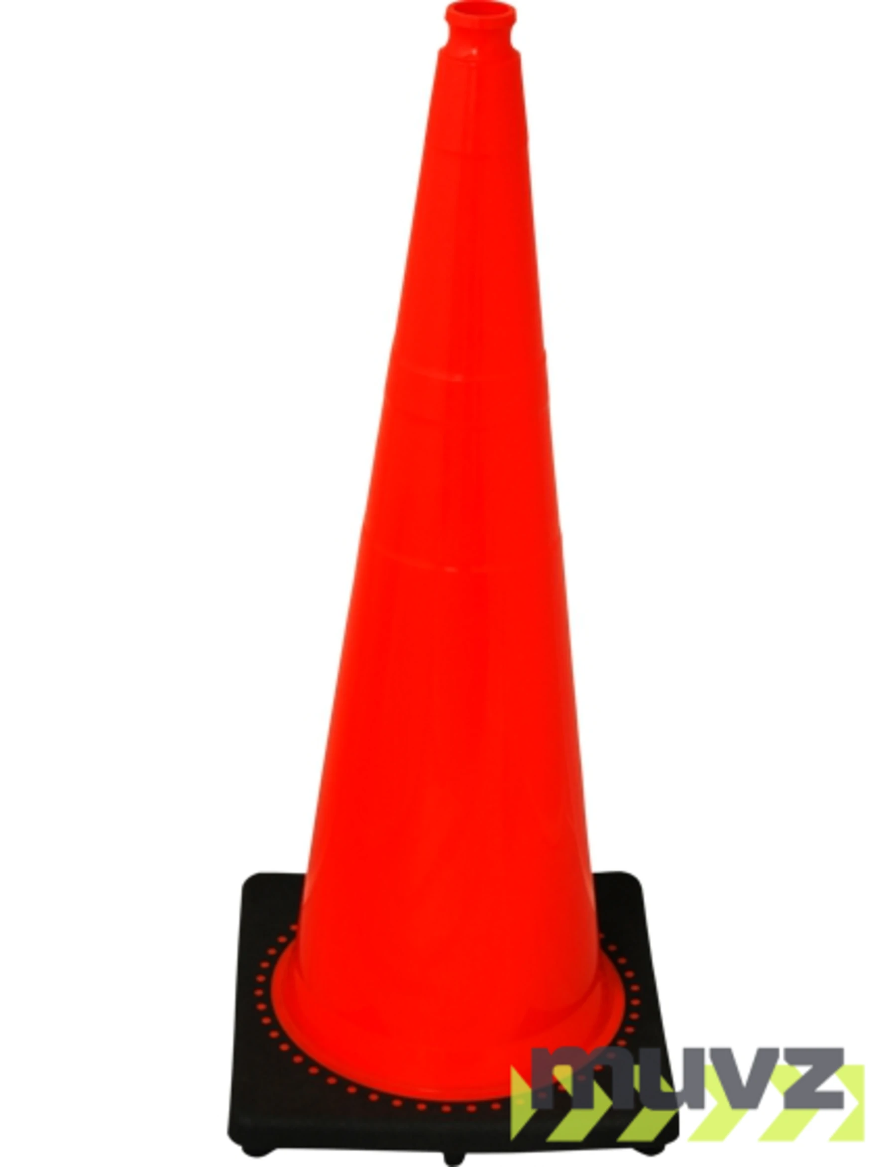 Orange 36\" 12.0 Lb. Black Base Cone