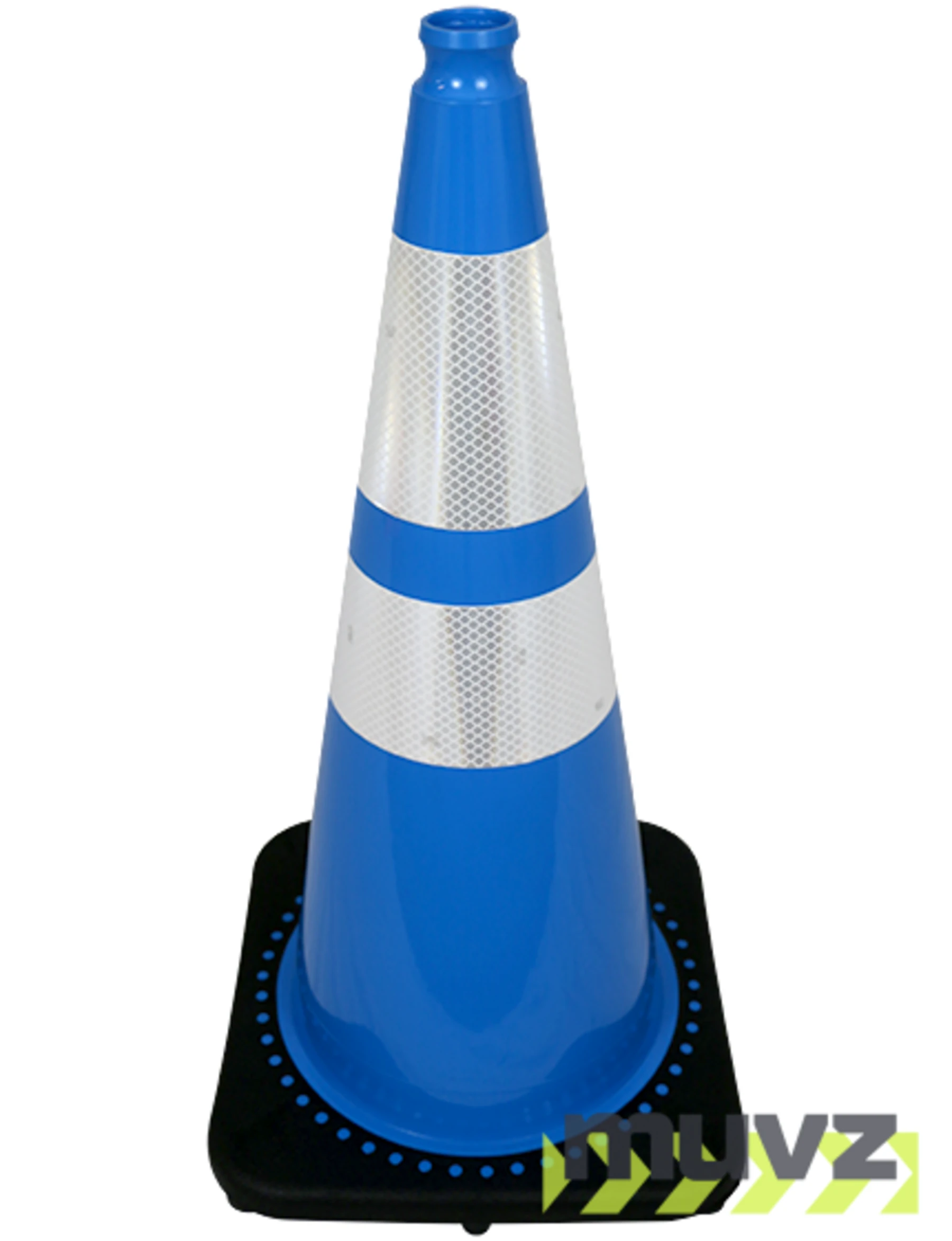 28\" Light Blue Traffic Cone w/6\" \u0026 4\" Reflective Collars