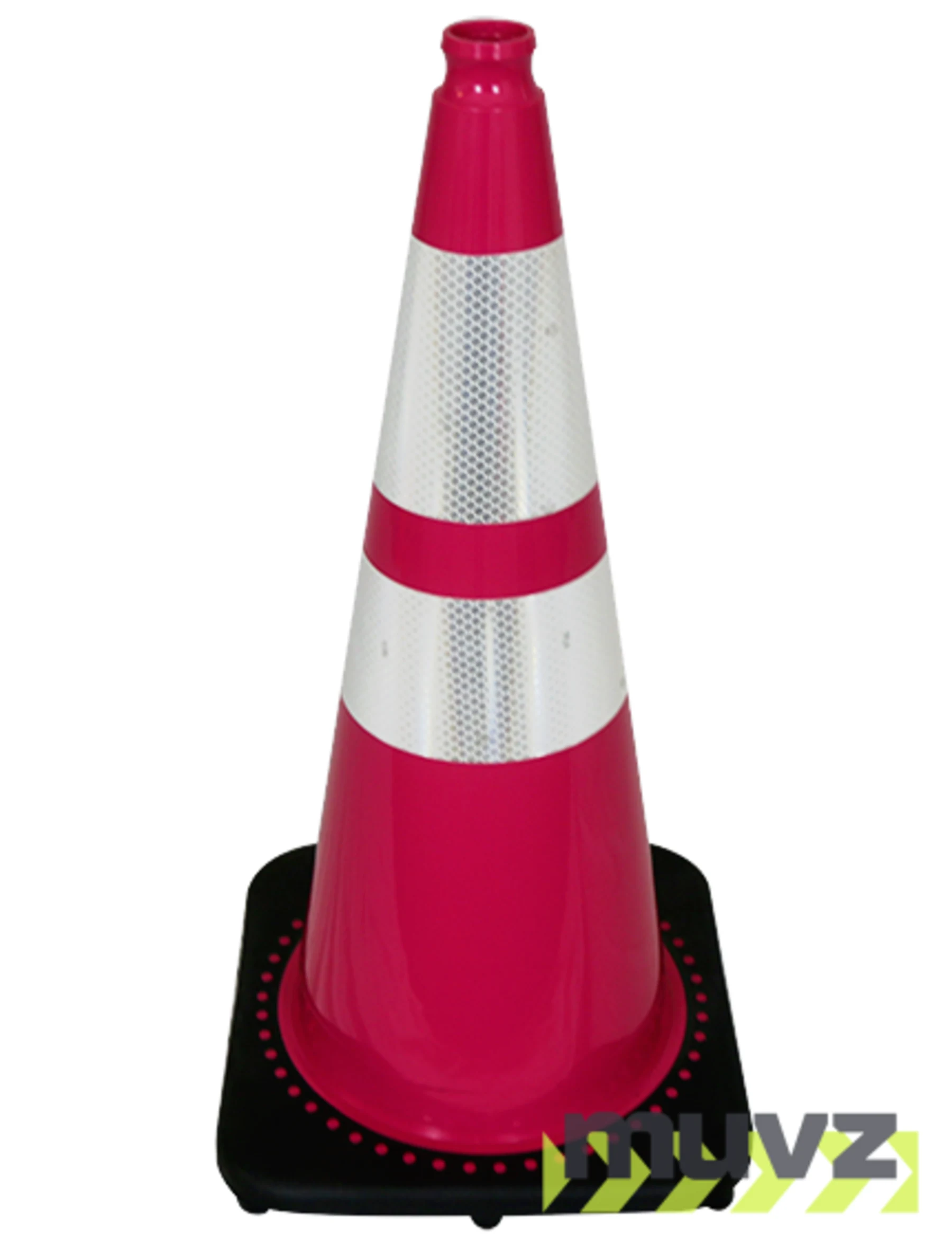 28\" Pink Traffic Cone w/6\" \u0026 4\" Reflective Collars