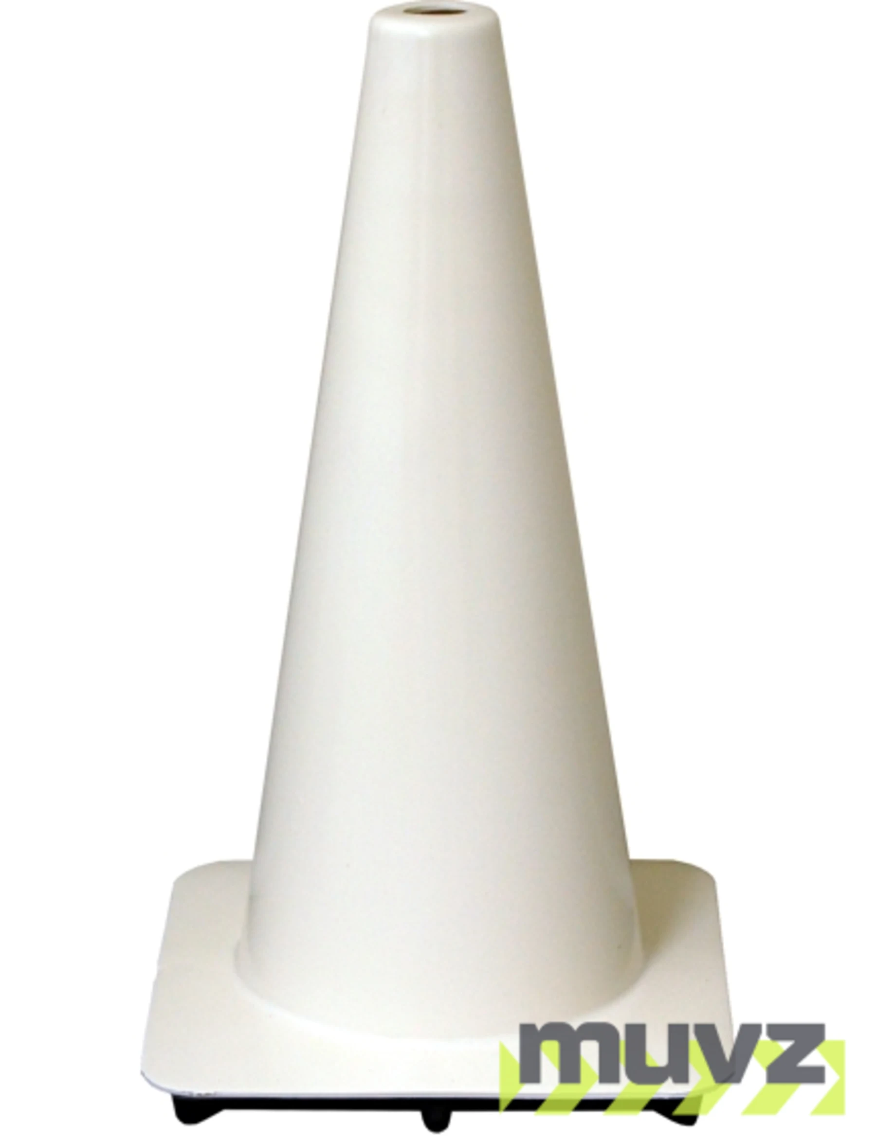 White 18\" Flow Molded Traffic Cone