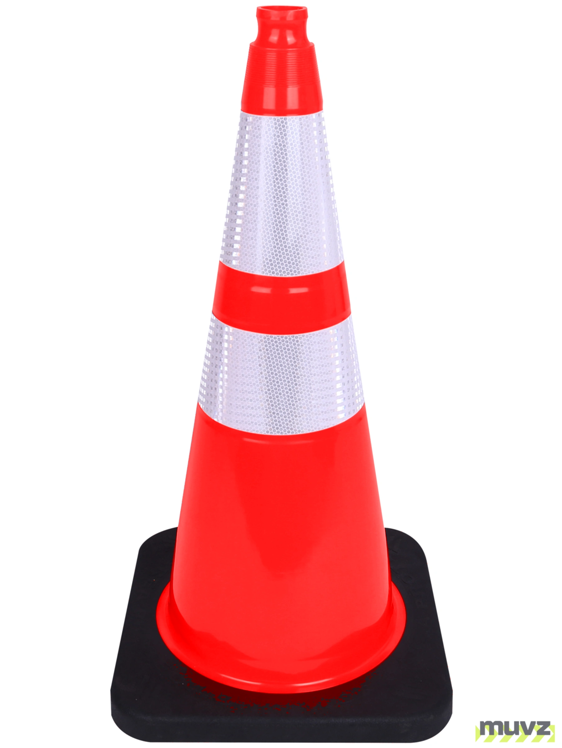 28\" Black Base, Collared Traffic Cones