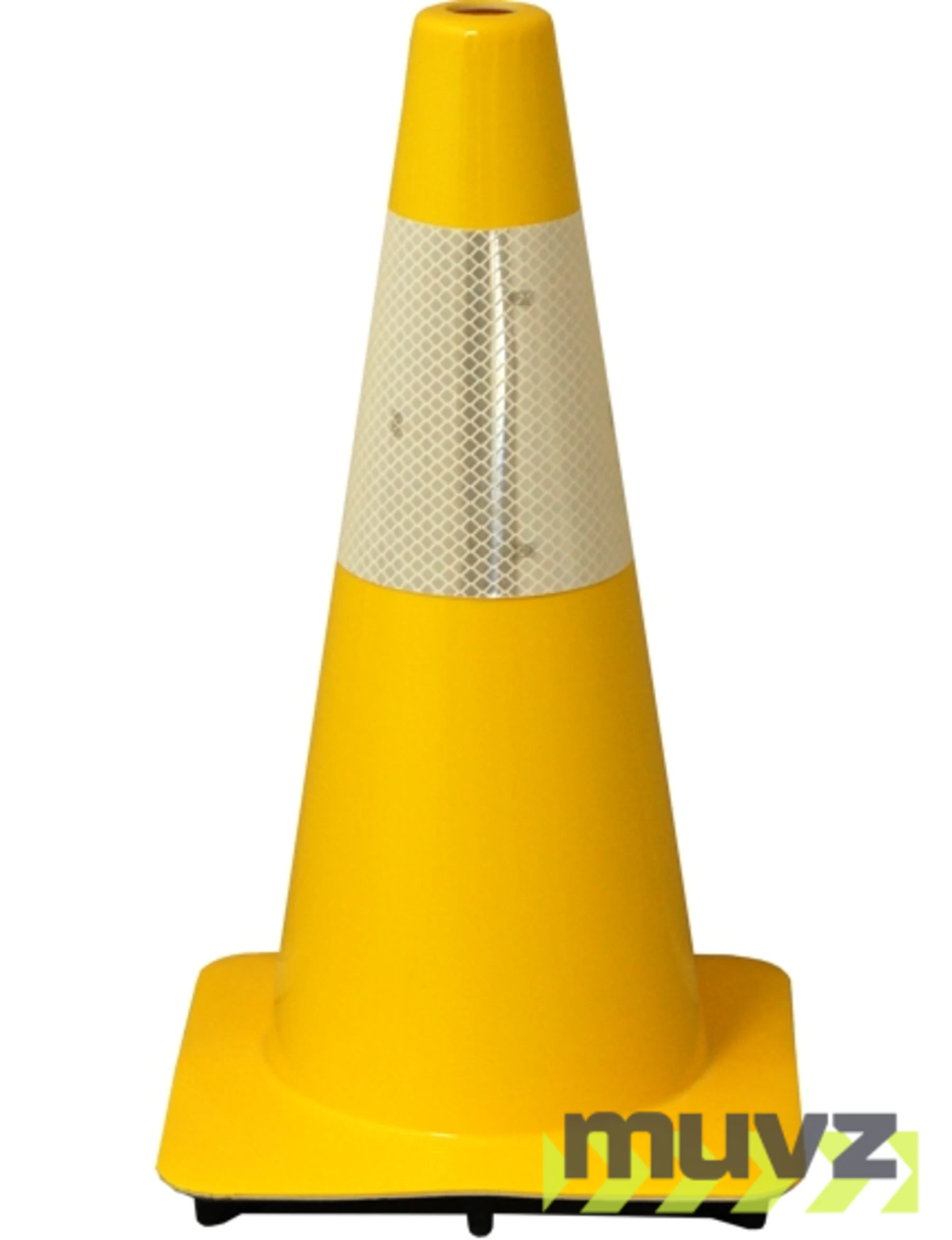 Yellow 18\" Flow Molded Traffic Cone w/6\" Reflective Collar