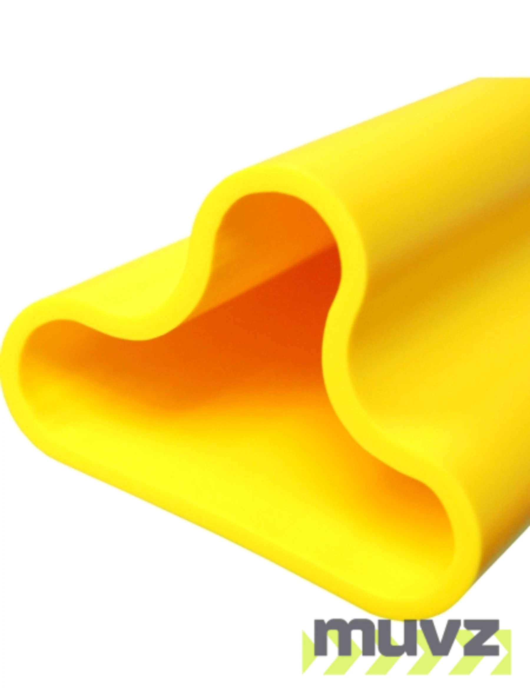 42\" Yellow Clover-Leaf Urethane Delineator Post, Surface Mount Base with Two (2) Bundy Adhesive Pads