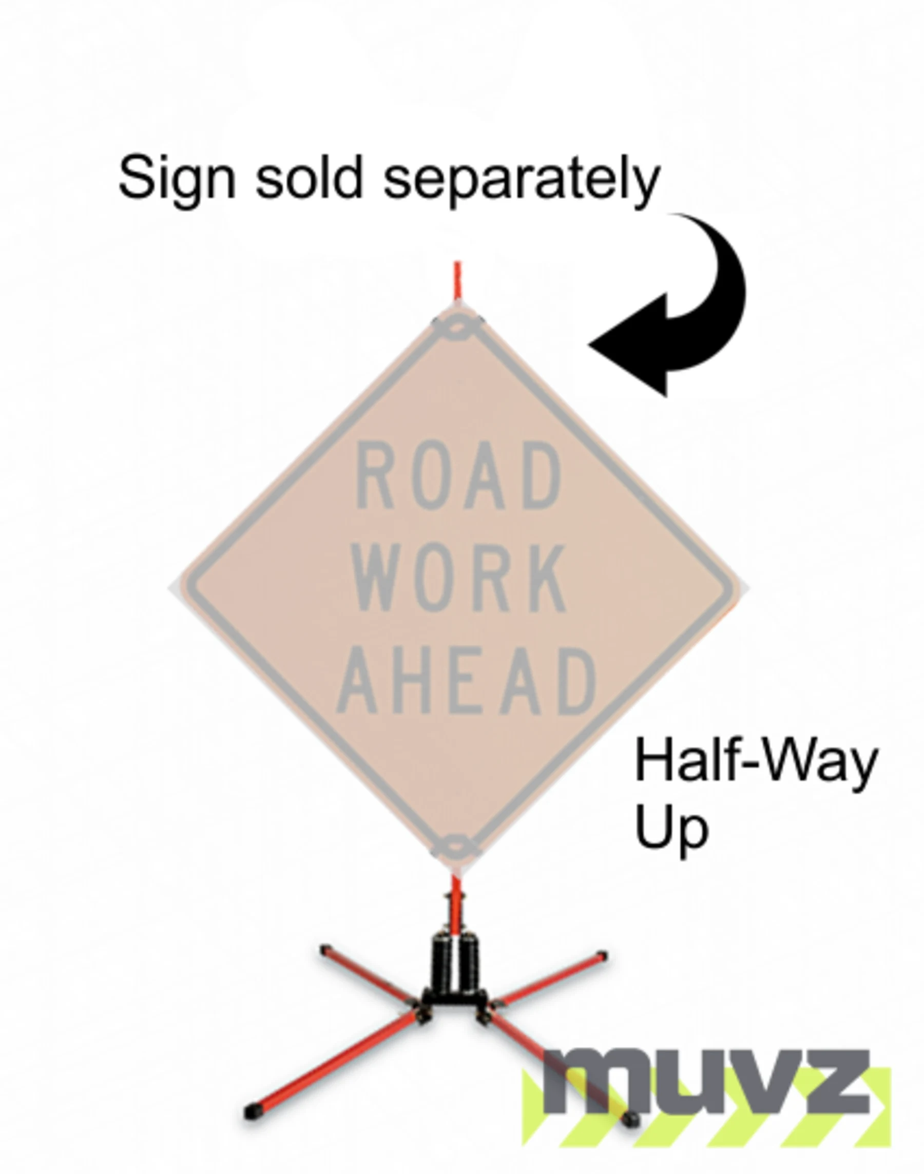 Little Buster, Dual Spring, Telescoping Sign Stand w/ Roll-Up Sign Mounting Bracket