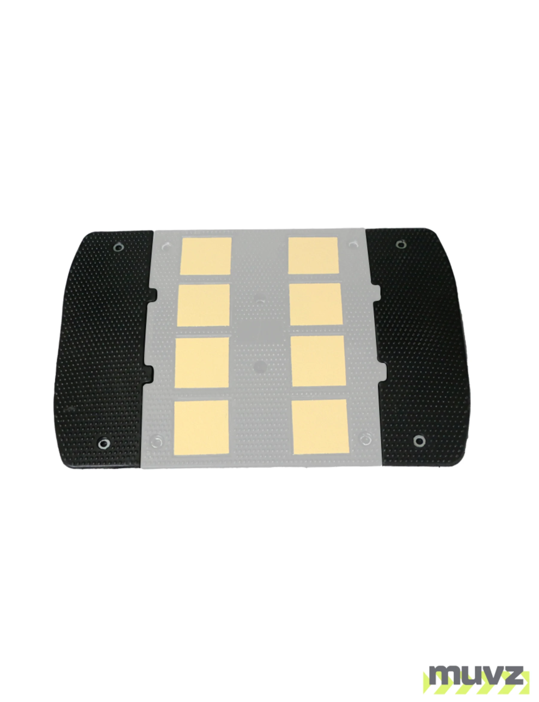Mini Recycled Rubber Speed Hump End Cap Kit w/12\" Galvanized Spikes (1 Male \u0026 1 Female)