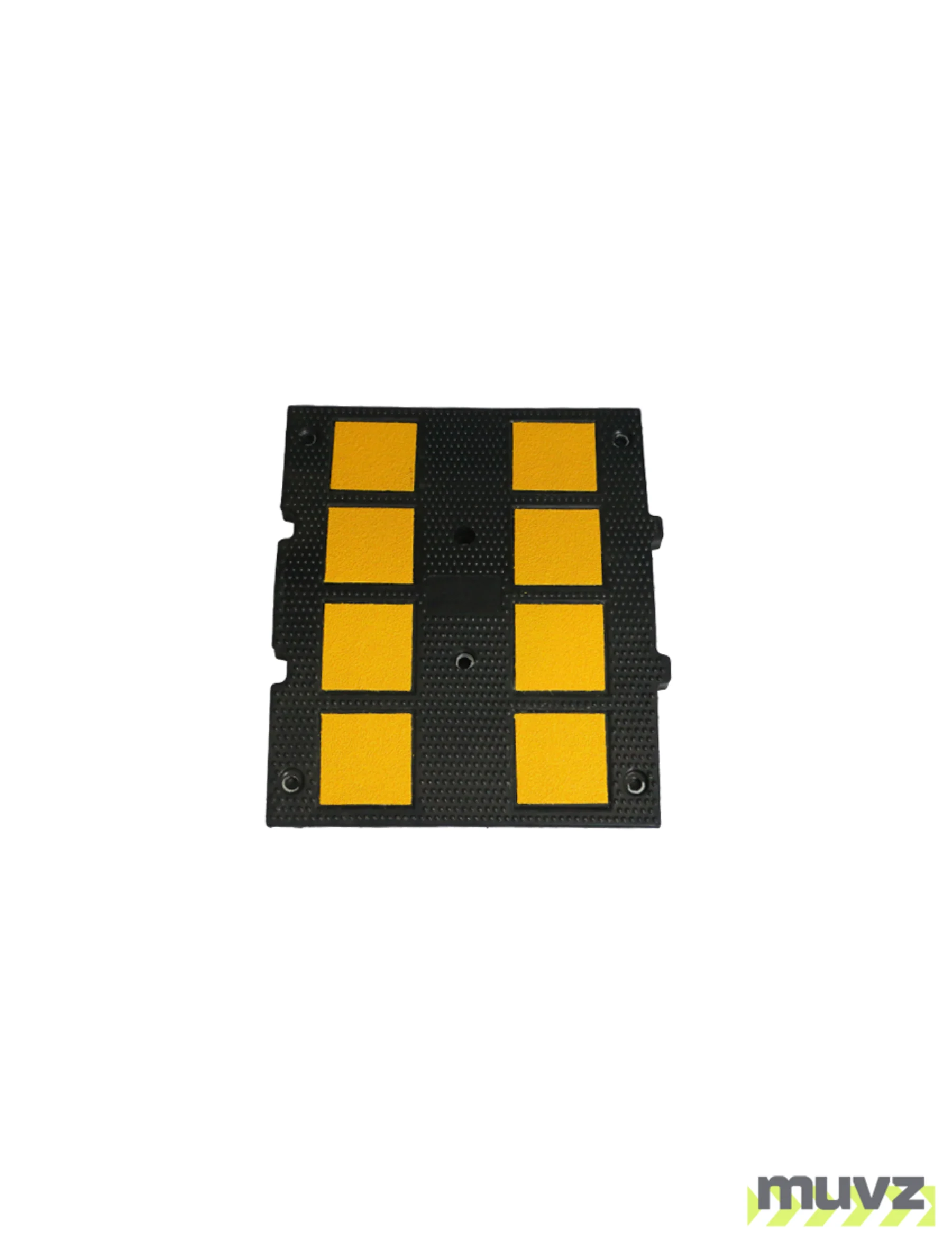 Mini Recycled Rubber Speed Hump Section, 24\" L x 20\" W x 2\" T w/3\" Concrete Fasteners