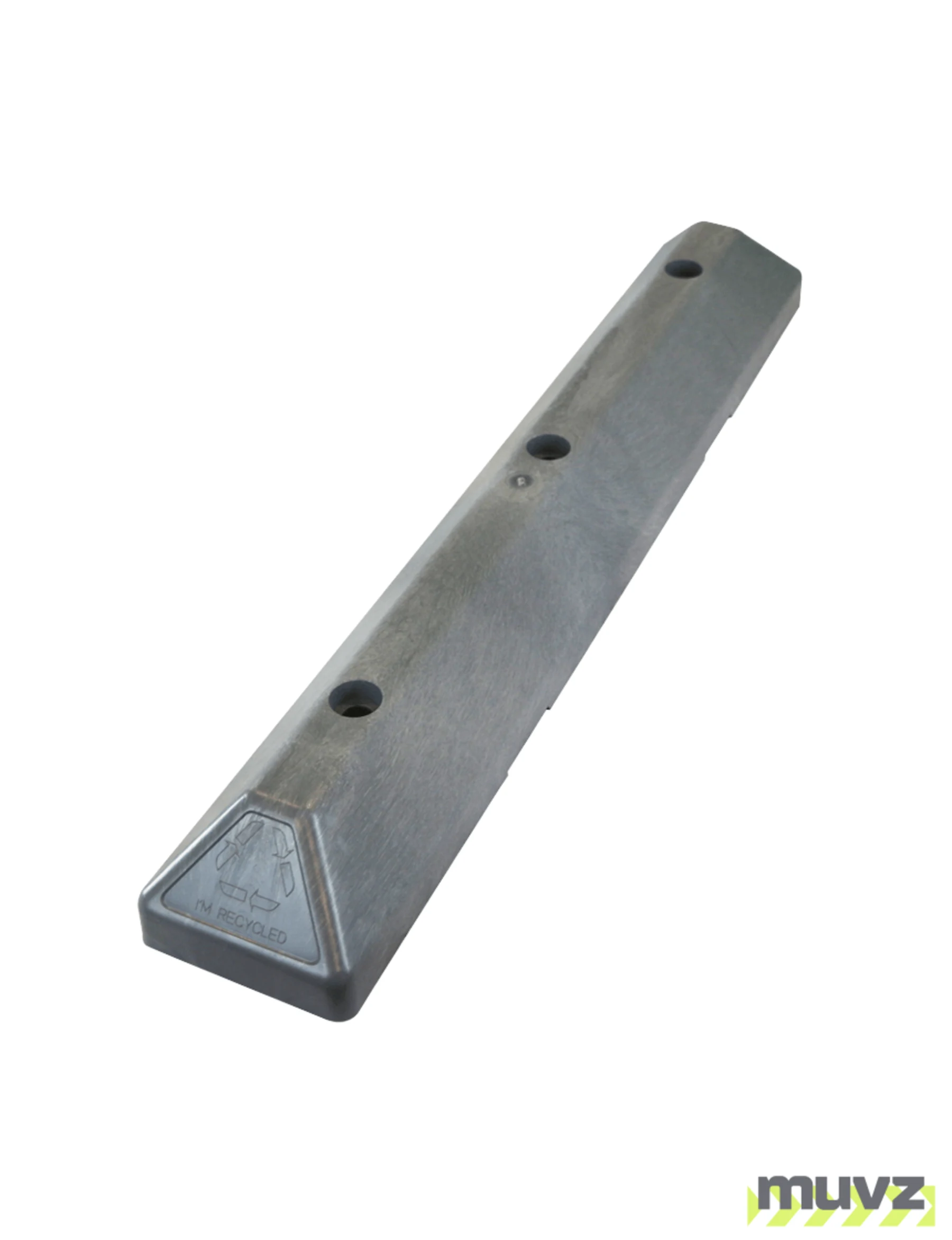 3\u0027 Gray Recycled Plastic \u0027Commercial\u0027 Parking Block w/three 12\" Galvanized Steel Spikes