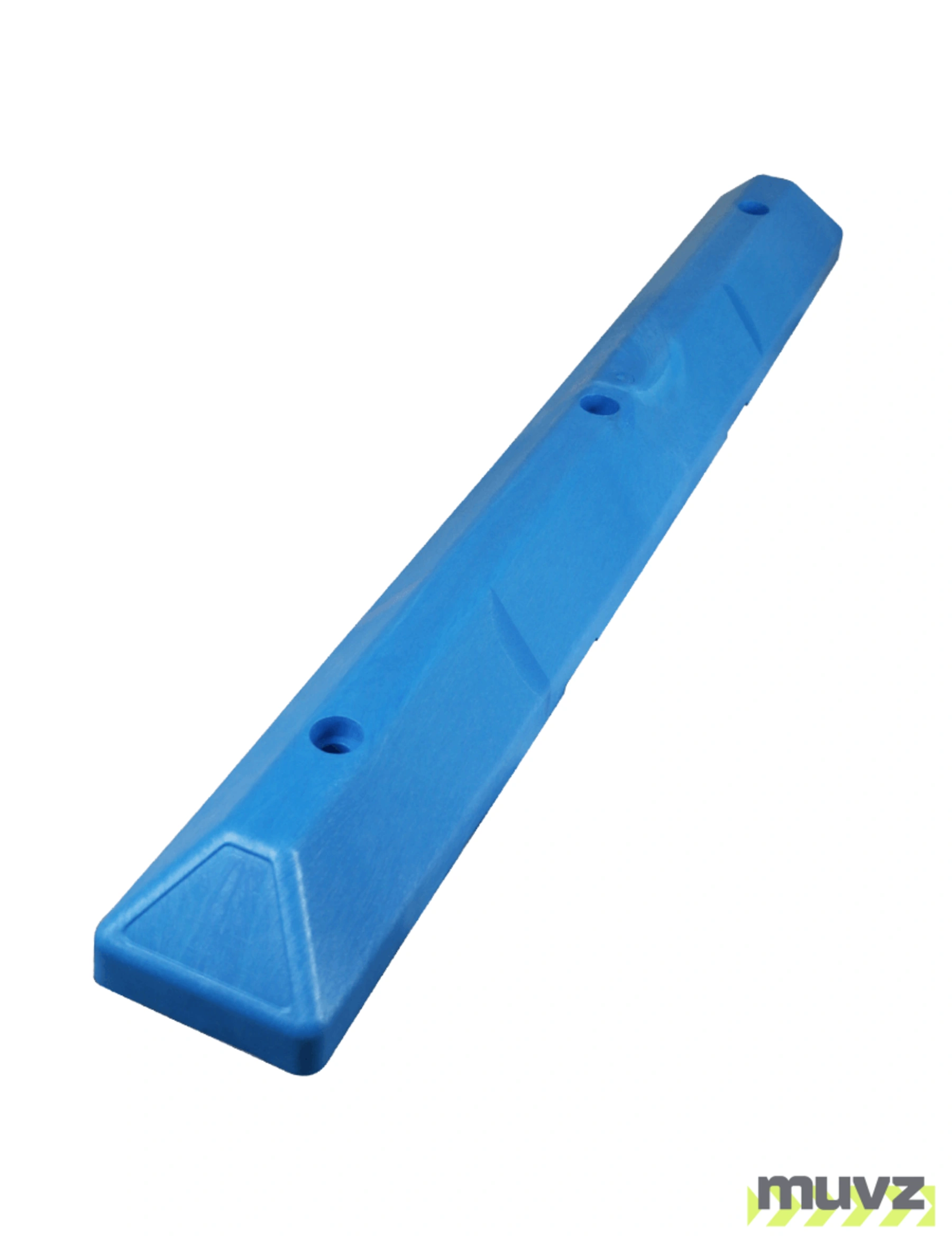 4\u0027 Blue Recycled Plastic \u0027Commercial\u0027 Parking Block w/three 14\" Galvanized Rebar Steel Spikes