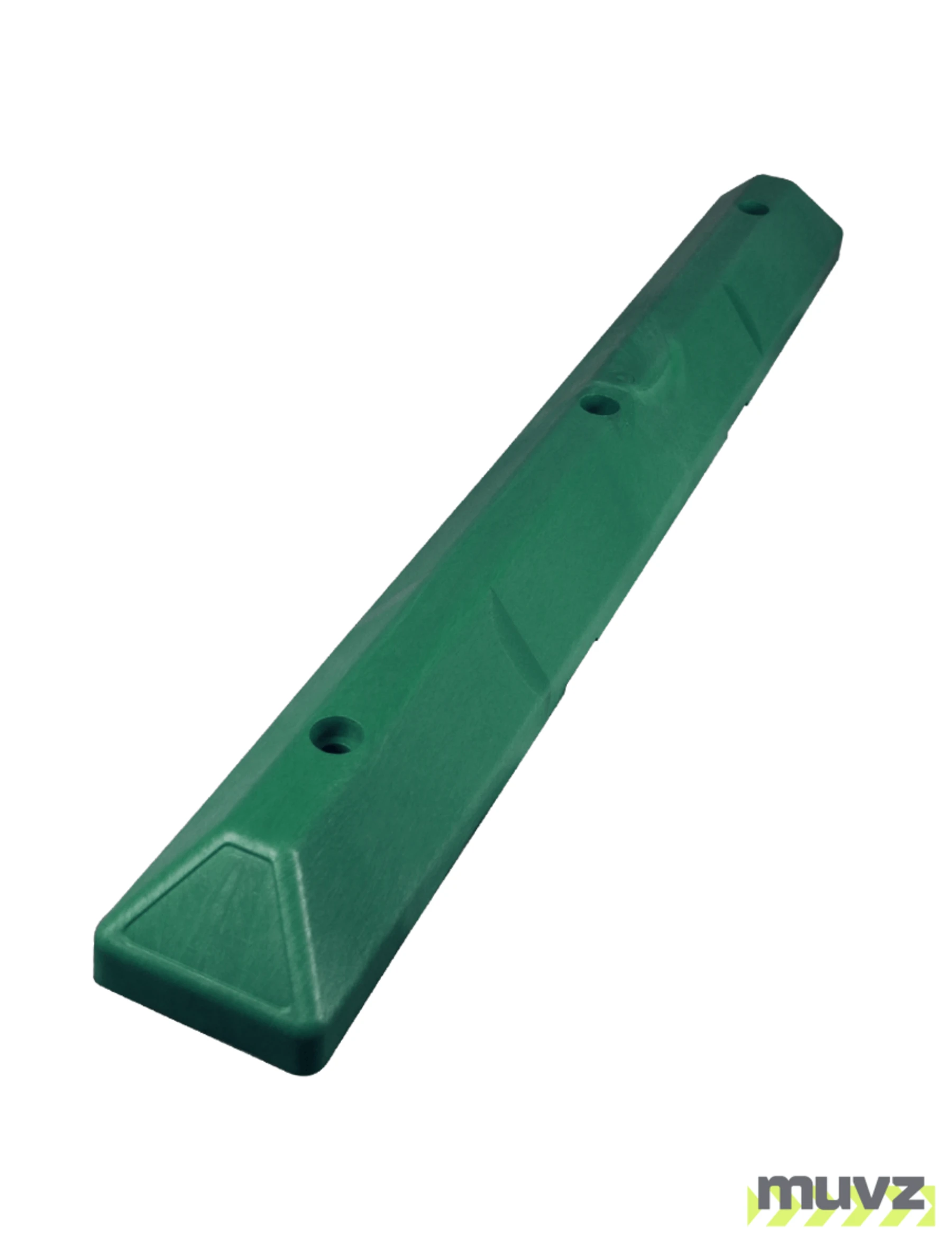 4\u0027 Green EV Recycled Plastic \u0027Commercial\u0027 Parking Block w/three 14\" Galvanized Rebar Steel Spikes
