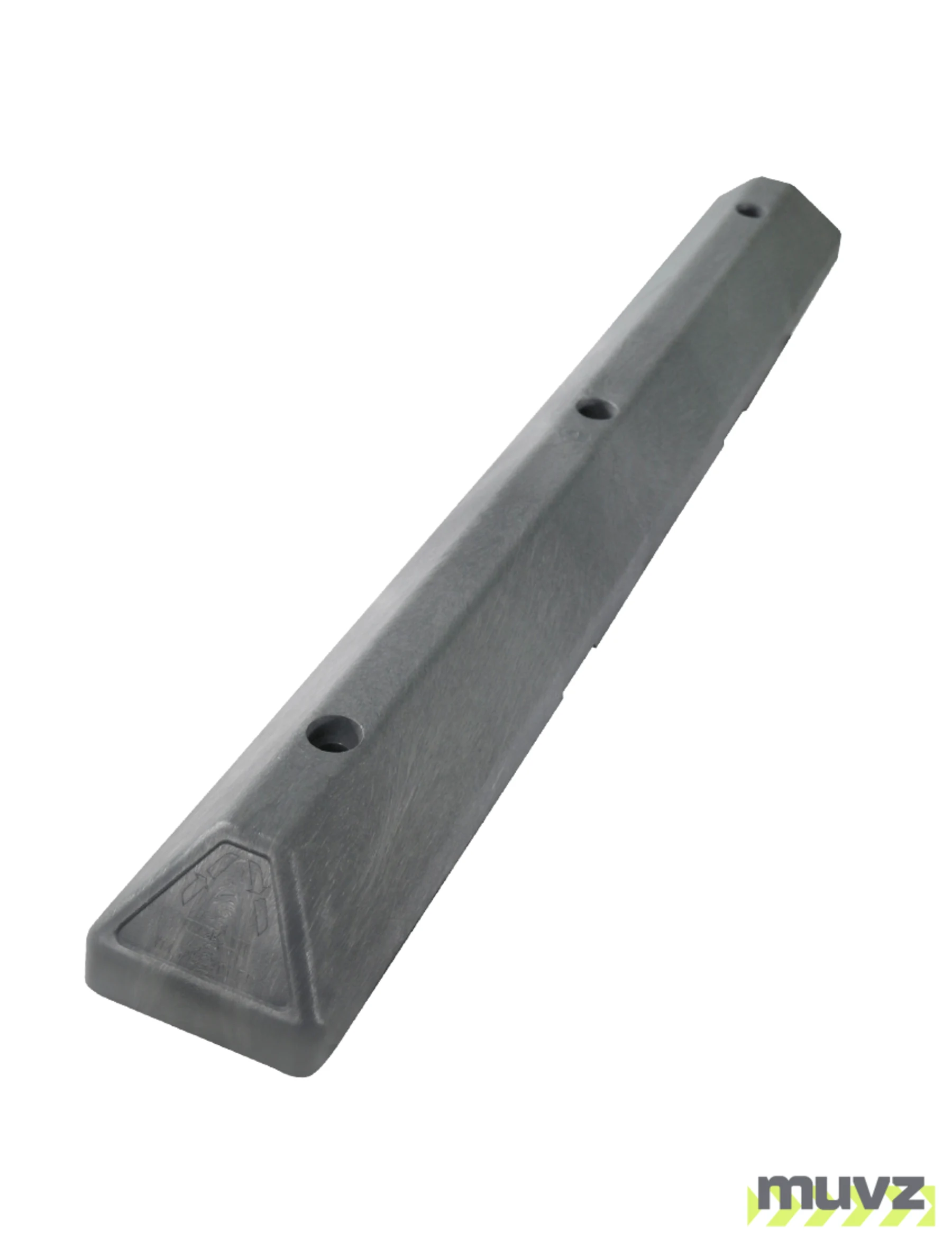 4\u0027 Gray \u0027Commercial\u0027 Parking Block with three (3) Wedge-Bolt fasteners for Concrete