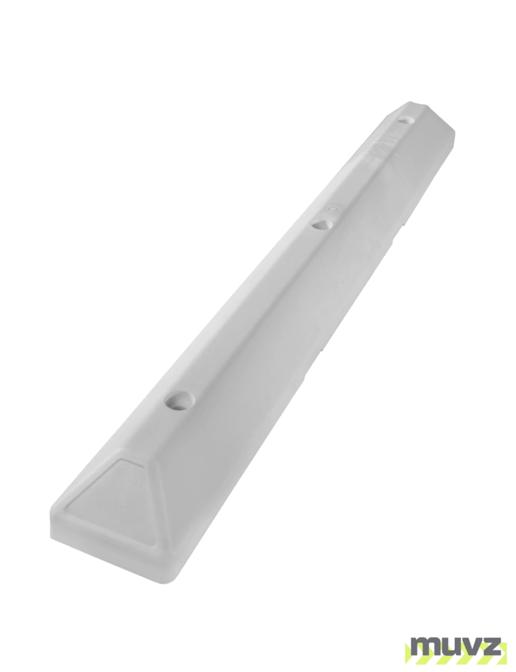 4\u0027 White \u0027Commercial\u0027 Parking Block with three (3) Wedge-Bolt fasteners for Concrete