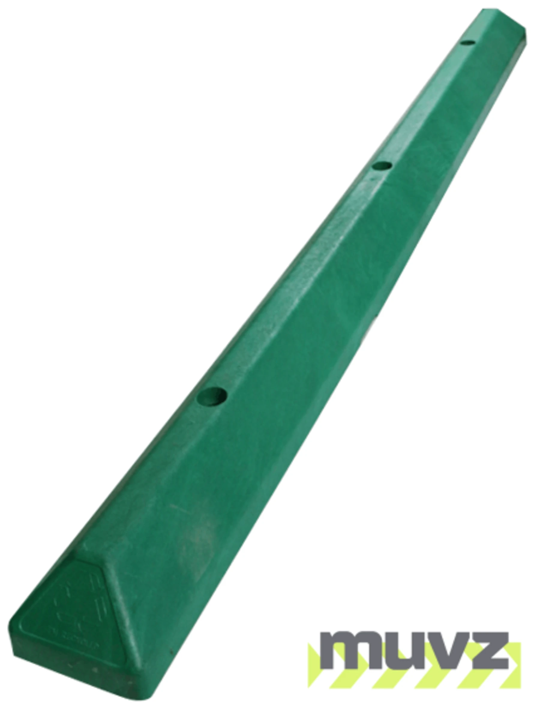 6\u0027 Green EV Recycled Plastic \u0027Commercial\u0027 Parking Block w/three 18\" Galvanized Steel Spikes