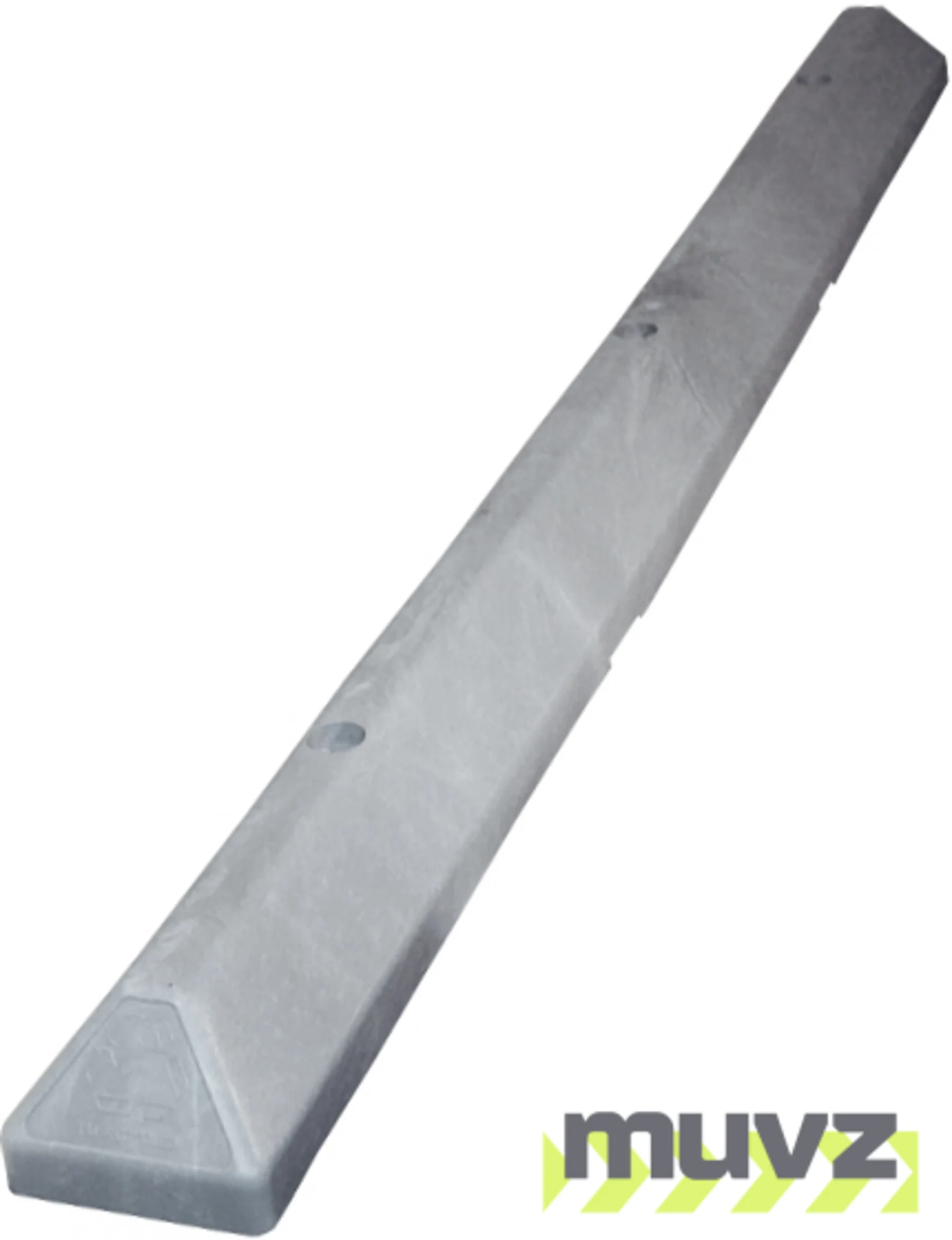 6\u0027 Gray Recycled Plastic \u0027Commercial\u0027 Parking Block w/three 18\" Galvanized Steel Spikes