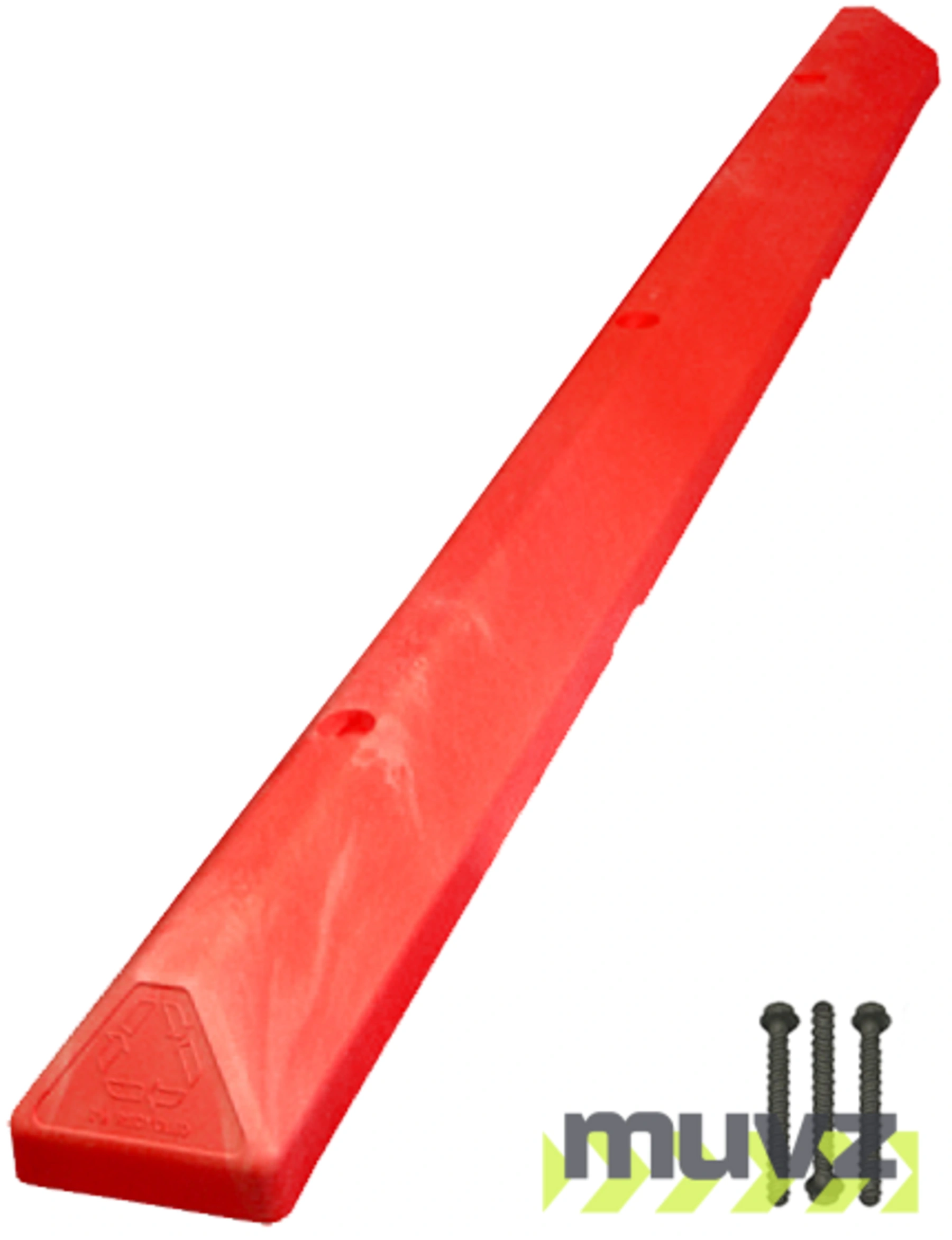 6\u0027 Red \u0027Commercial\u0027 Parking Block with three (3) Wedge-Bolt fasteners for Concrete