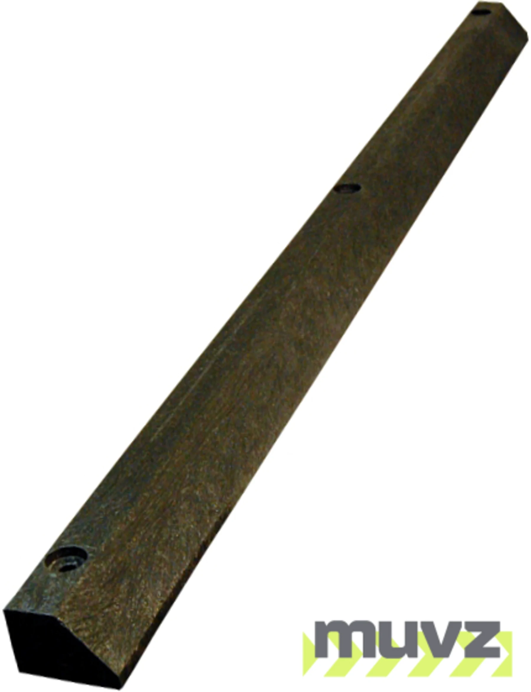 6\u0027 Charcoal Gray, Economy Solid Recycled Plastic Parking Block w/18\" Galvanized Steel Spikes