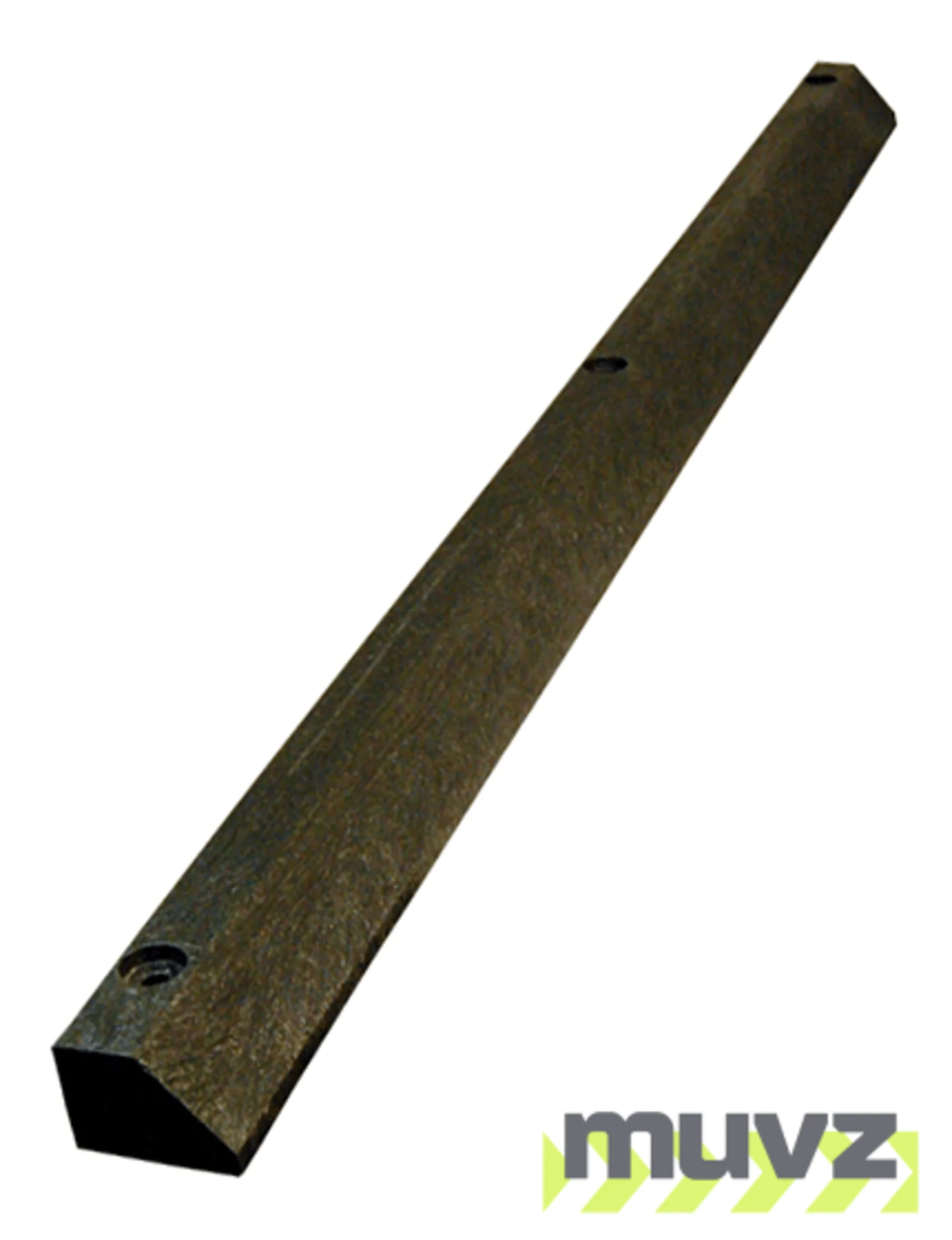 6\u0027 Charcoal Gray, Economy Solid Recycled Plastic Parking Block w/14\" Galvanized Rebar Steel Spikes