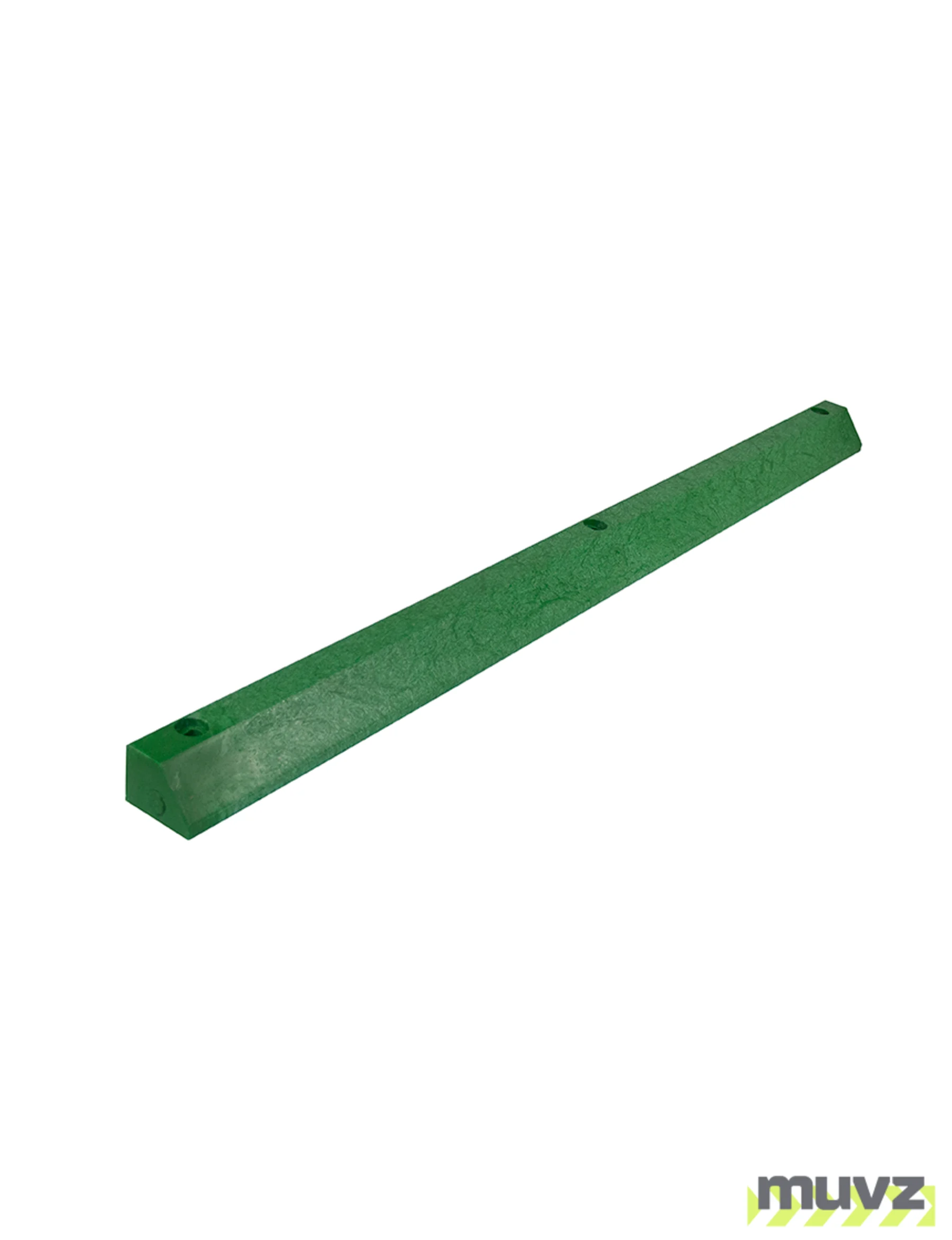 6\u0027 EV Green, Economy Solid Recycled Plastic Parking Block w/18\" Galvanized Steel Spikes