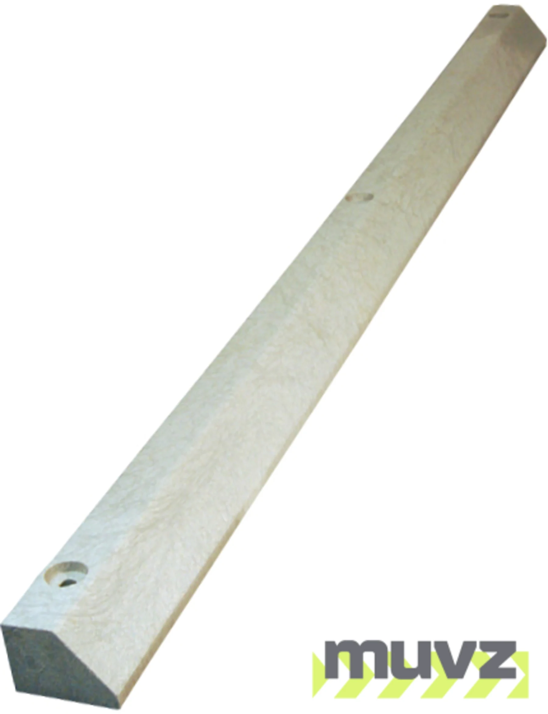 6\u0027 Concrete Gray, Economy Solid Recycled Plastic Parking Block w/5\" Concrete Fasteners