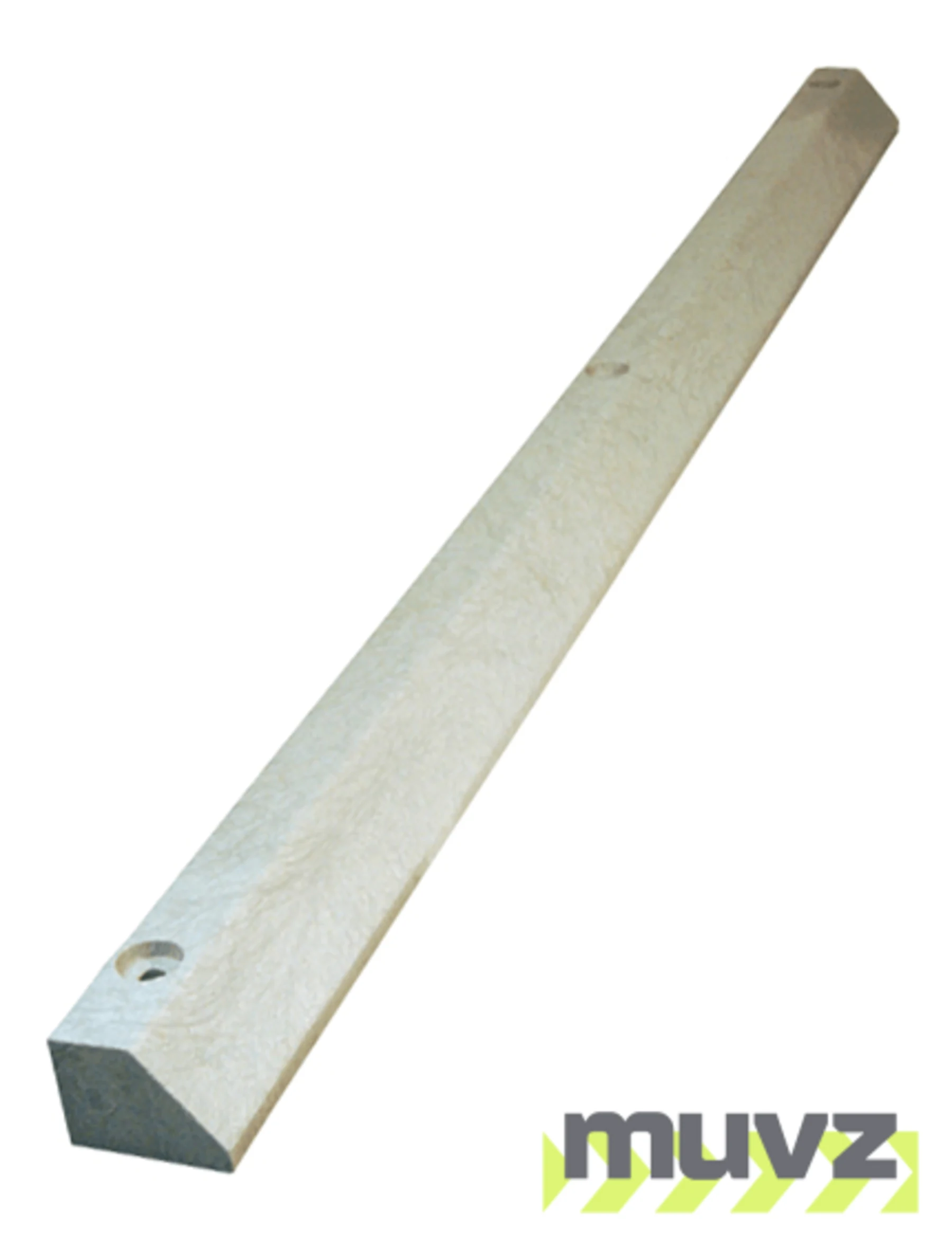 6\u0027 Lite Gray, Economy Solid Recycled Plastic Parking Block w/14\" Galvanized Rebar Steel Spikes