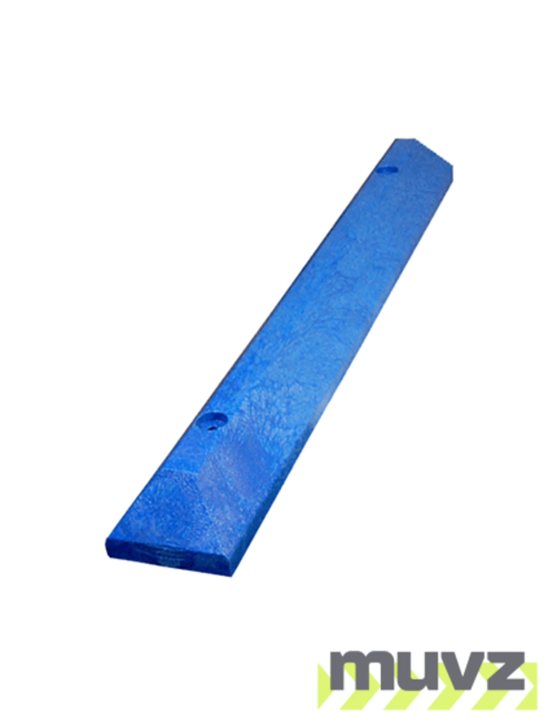 4\u0027 Blue, Heavy-Duty Solid Recycled Plastic Parking Block w/14\" Galvanized Rebar Steel Spikes