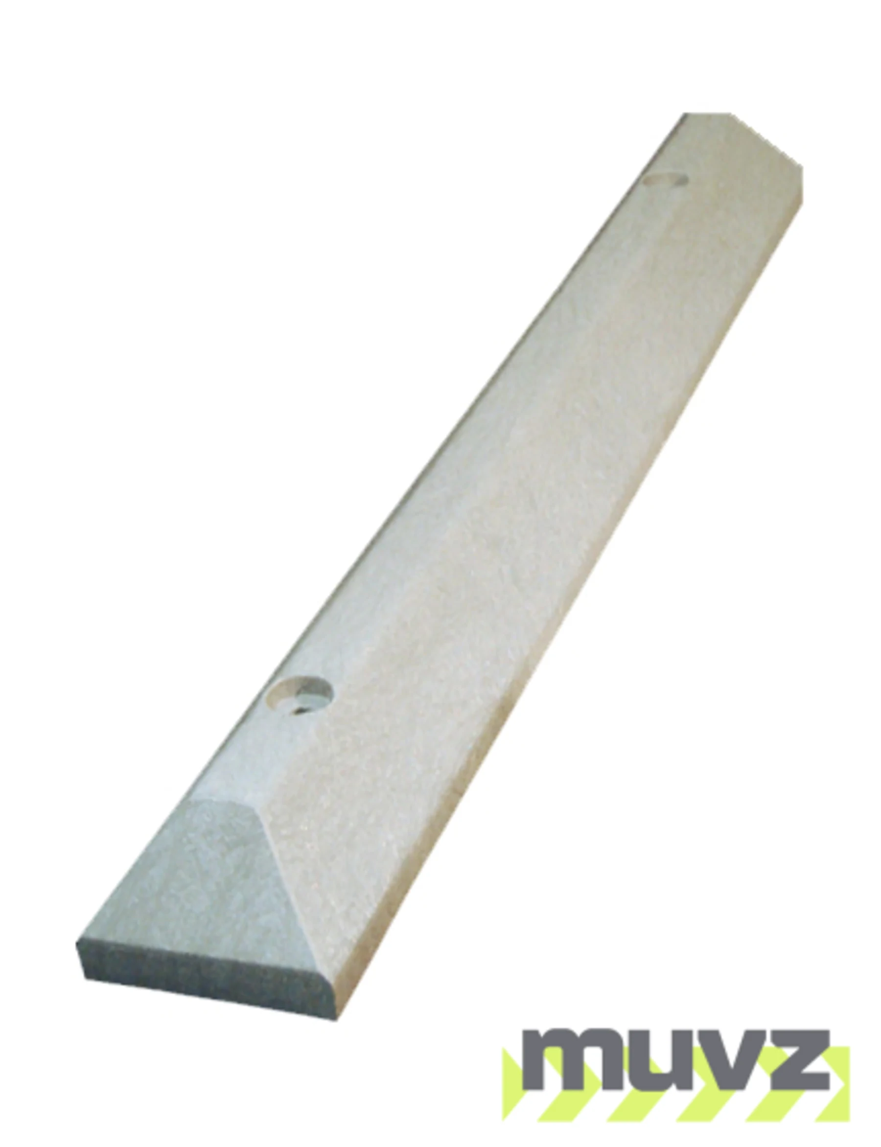 4\u0027 Gray, Heavy-Duty Solid Recycled Plastic Parking Block w/18\" Heavy Duty Spikes
