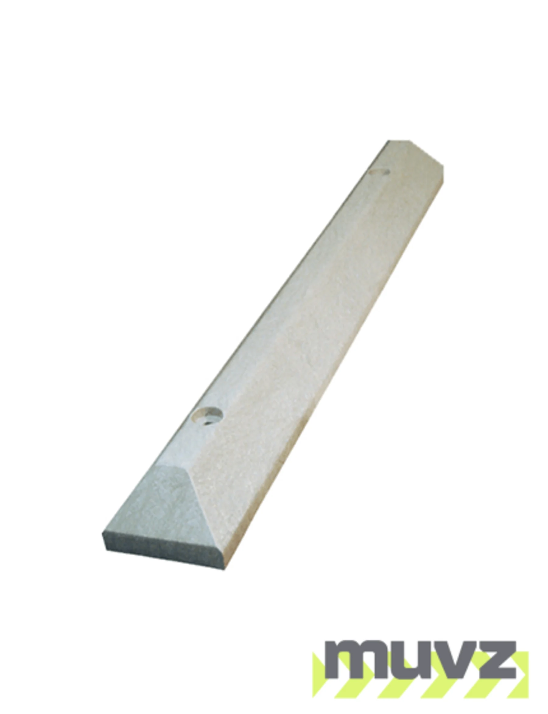 4\u0027 Gray, Heavy-Duty Solid Recycled Plastic Parking Block w/14\" Galvanized Rebar Steel Spikes