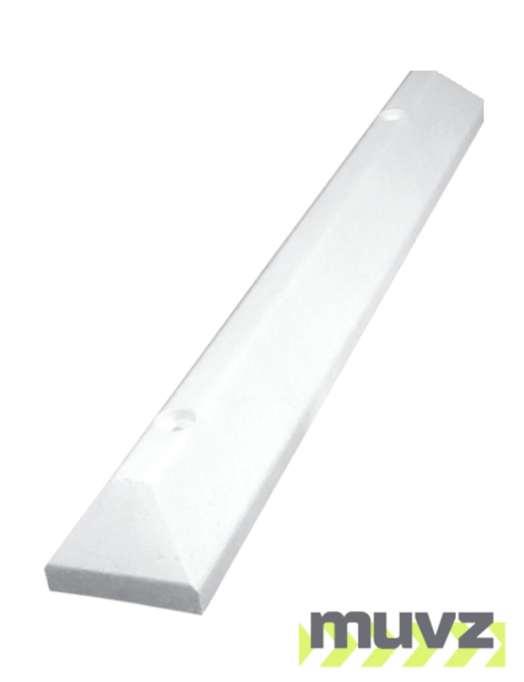 4\u0027 White, Heavy-Duty Solid Recycled Plastic Parking Block w/5\" Concrete Fasteners