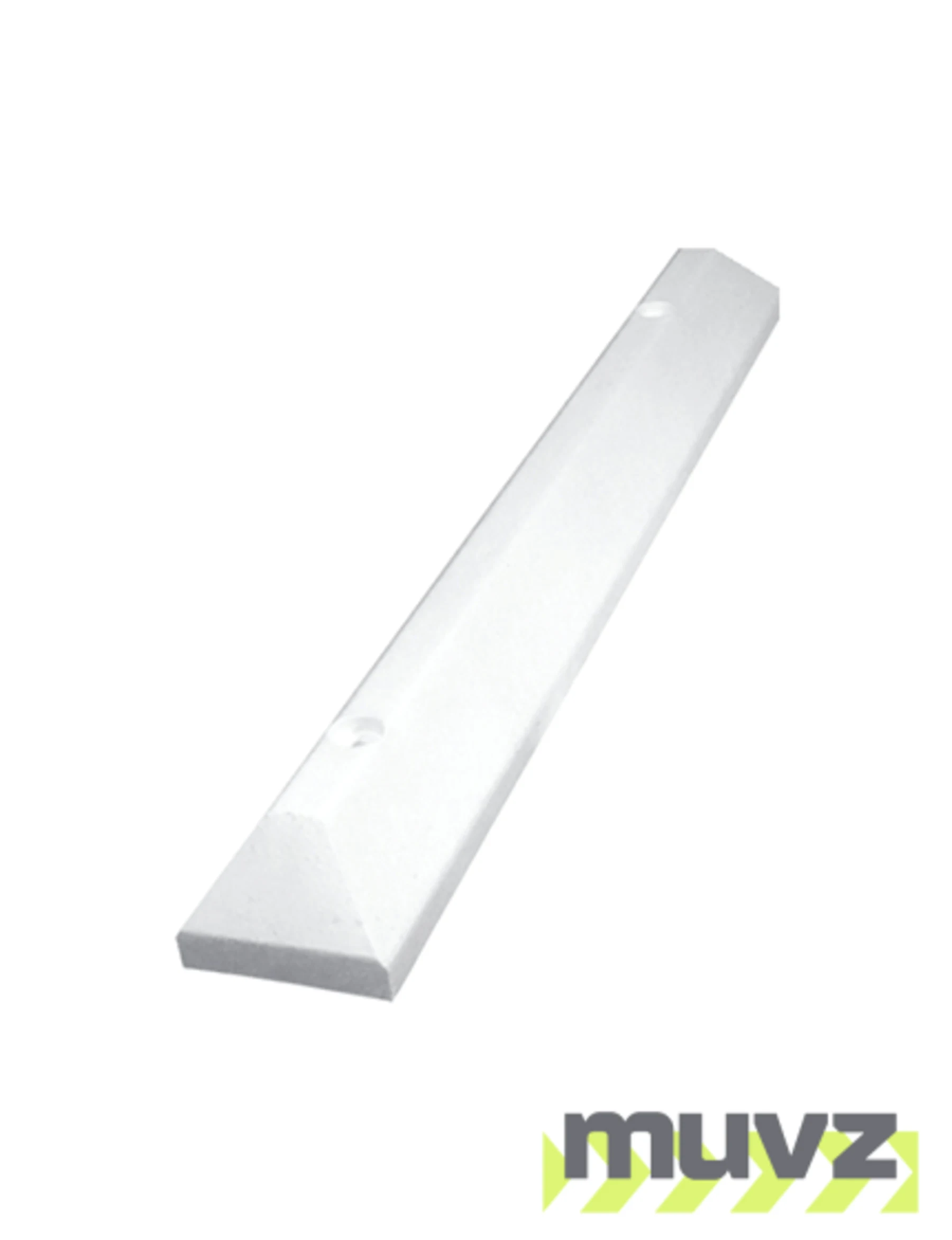 4\u0027 White, Heavy-Duty Solid Recycled Plastic Parking Block w/14\" Galvanized Rebar Steel Spikes