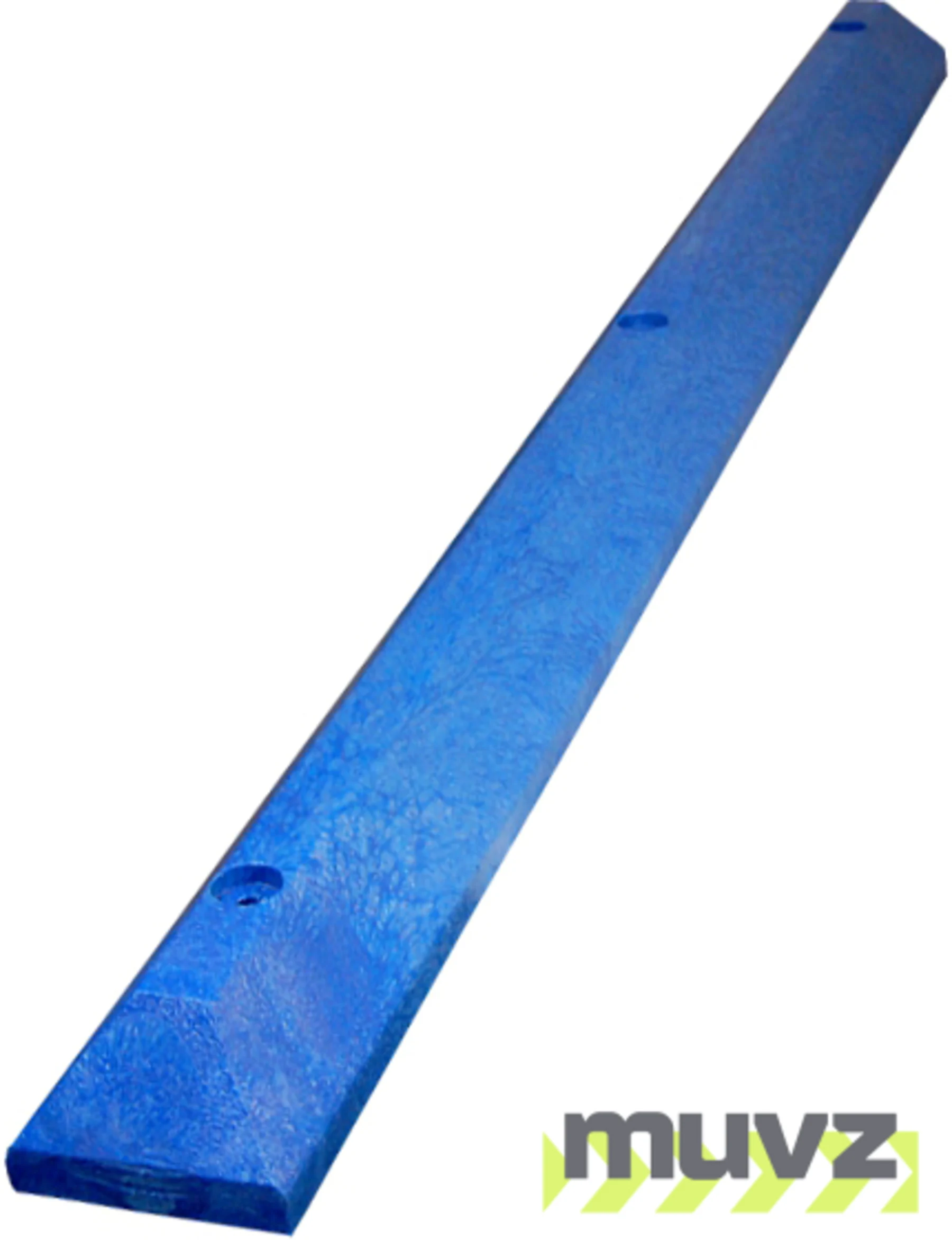 6\u0027 Blue, Heavy-Duty Solid Recycled Plastic Parking Block w/12\" Galvanized Steel Spikes