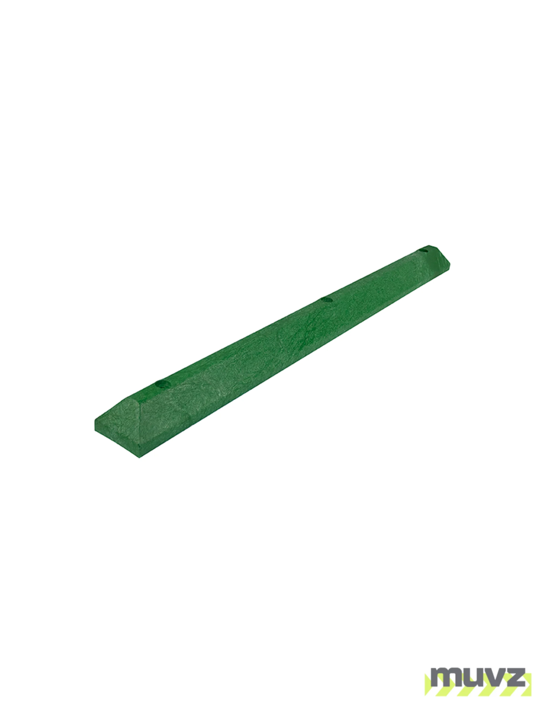 6\u0027 EV Green, Heavy-Duty Solid Recycled Plastic Parking Block w/18\" Heavy Duty Spikes