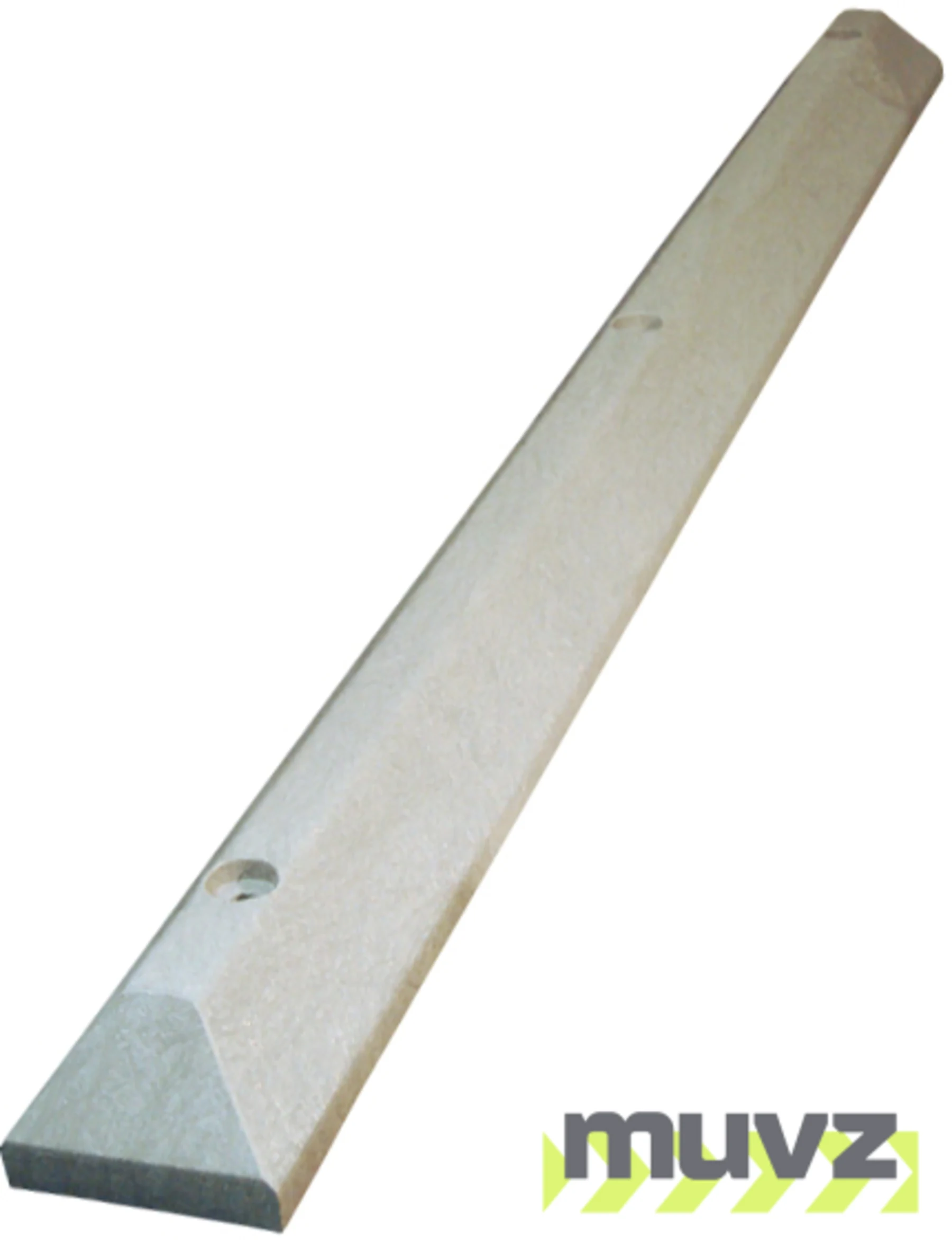 6\u0027 Gray, Heavy-Duty Solid Recycled Plastic Parking Block w/18\" Heavy Duty Spikes