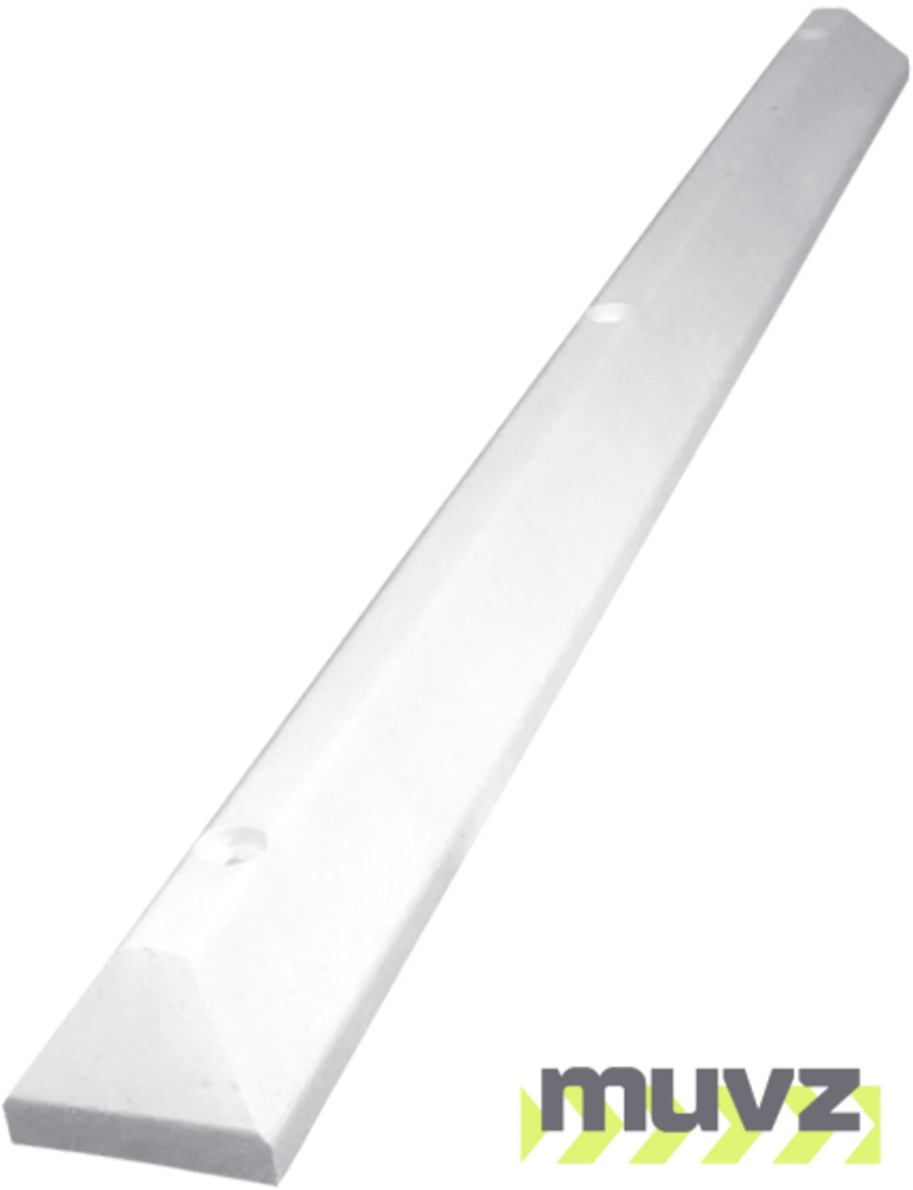 6\u0027 White, Heavy-Duty Solid Recycled Plastic Parking Block w/18\" Heavy Duty Spikes