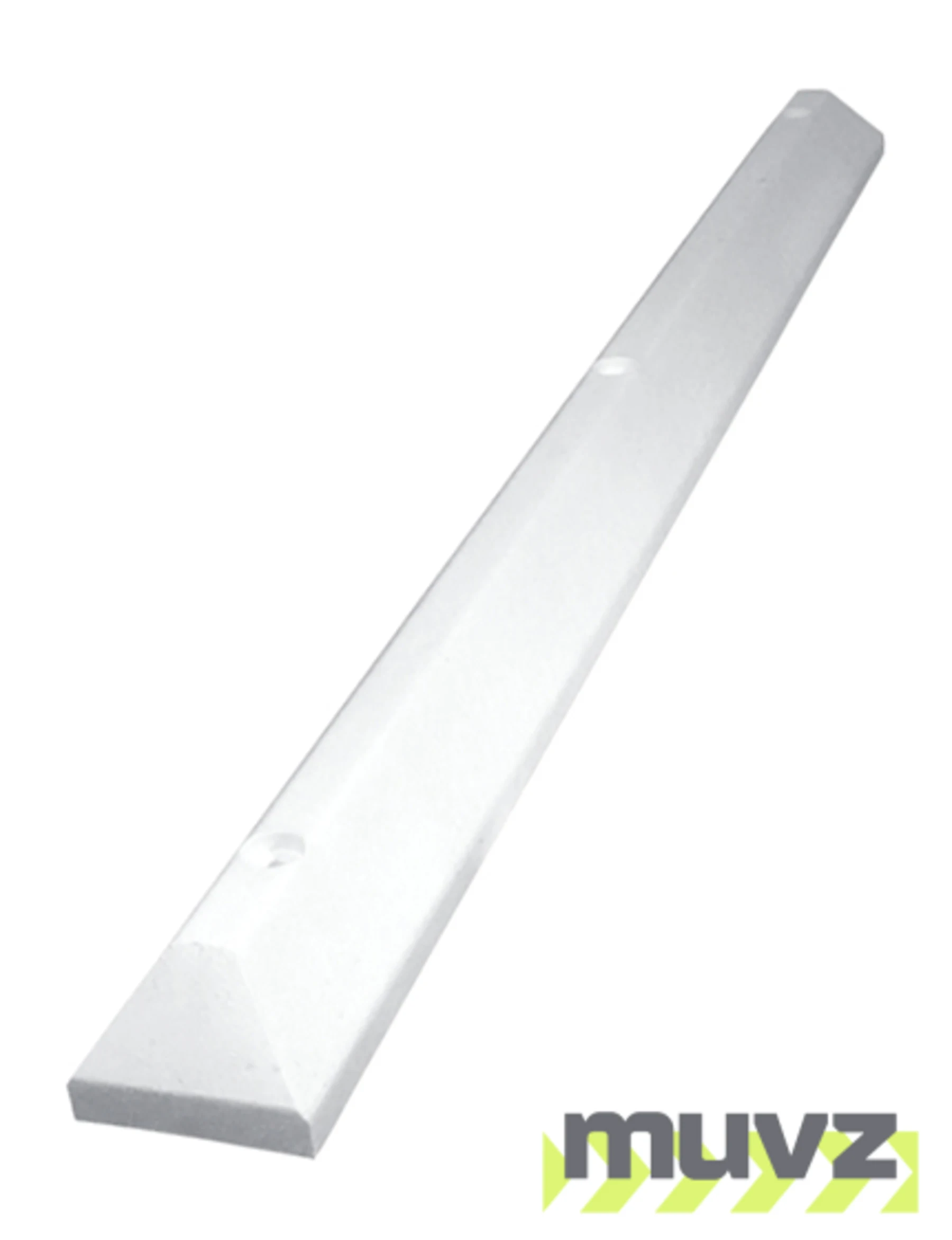 6\u0027 White, Heavy-Duty Solid Recycled Plastic Parking Block w/14\" Galvanized Rebar Steel Spikes