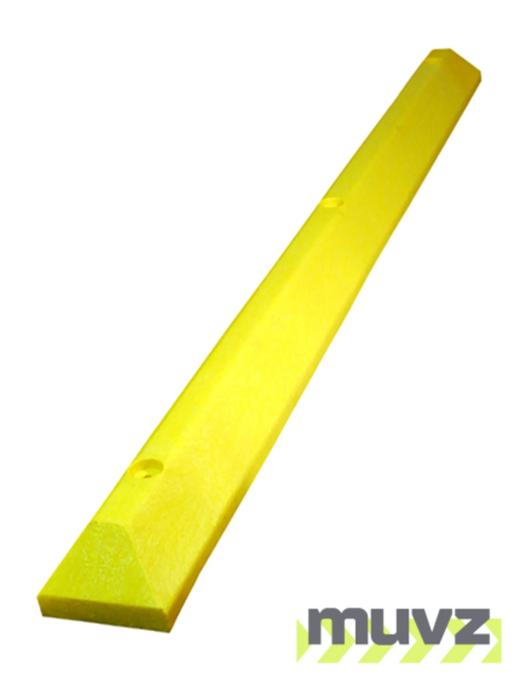 6\u0027 Yellow, Heavy-Duty Solid Recycled Plastic Parking Block w/14\" Galvanized Rebar Steel Spikes