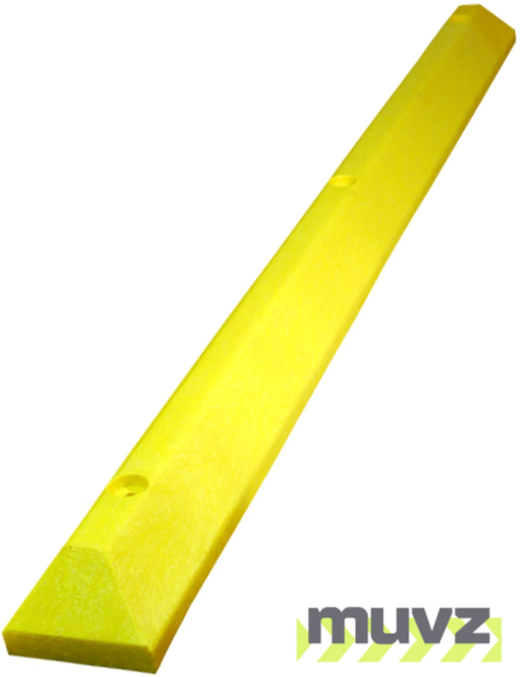 6\u0027 Yellow, Heavy-Duty Solid Recycled Plastic Parking Block w/12\" Galvanized Steel Spikes