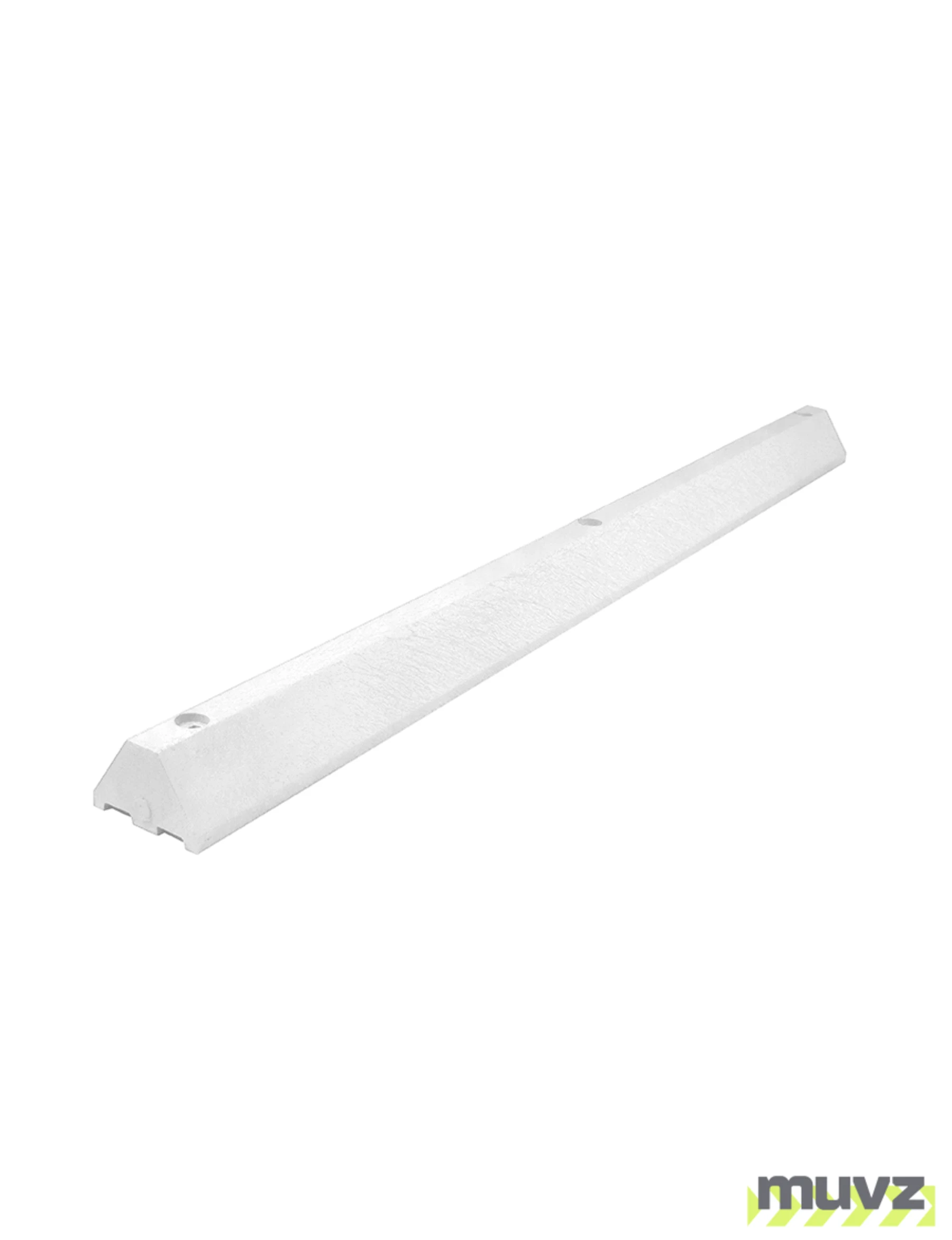 6\u0027, 4\" Tall, \u0027Industrial\u0027 White Recycled Plastic Parking Block w/18\" Spikes
