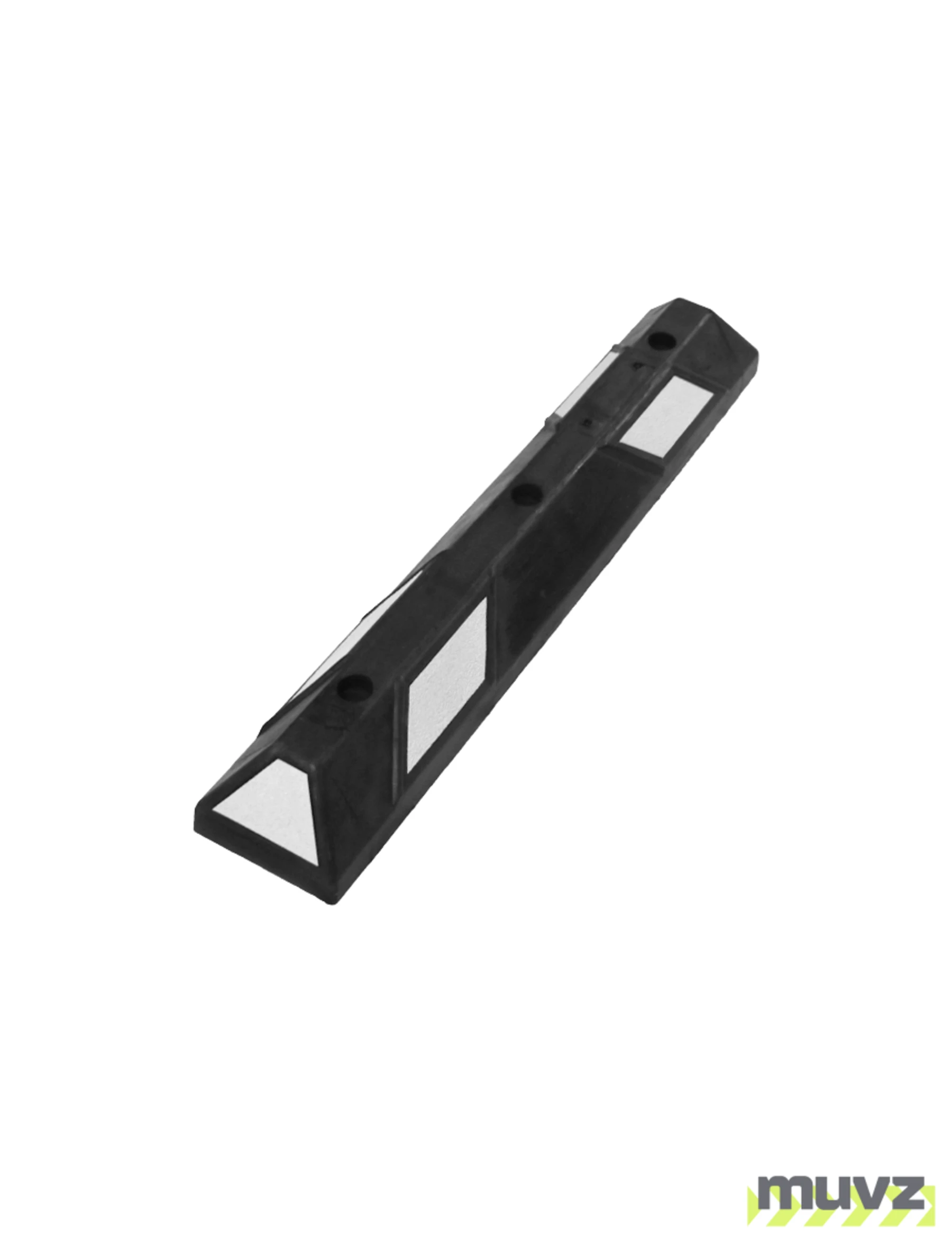3\u0027 Economy Black \u0026 White Rubber Parking Block w/three 5\" Bolts for Concrete