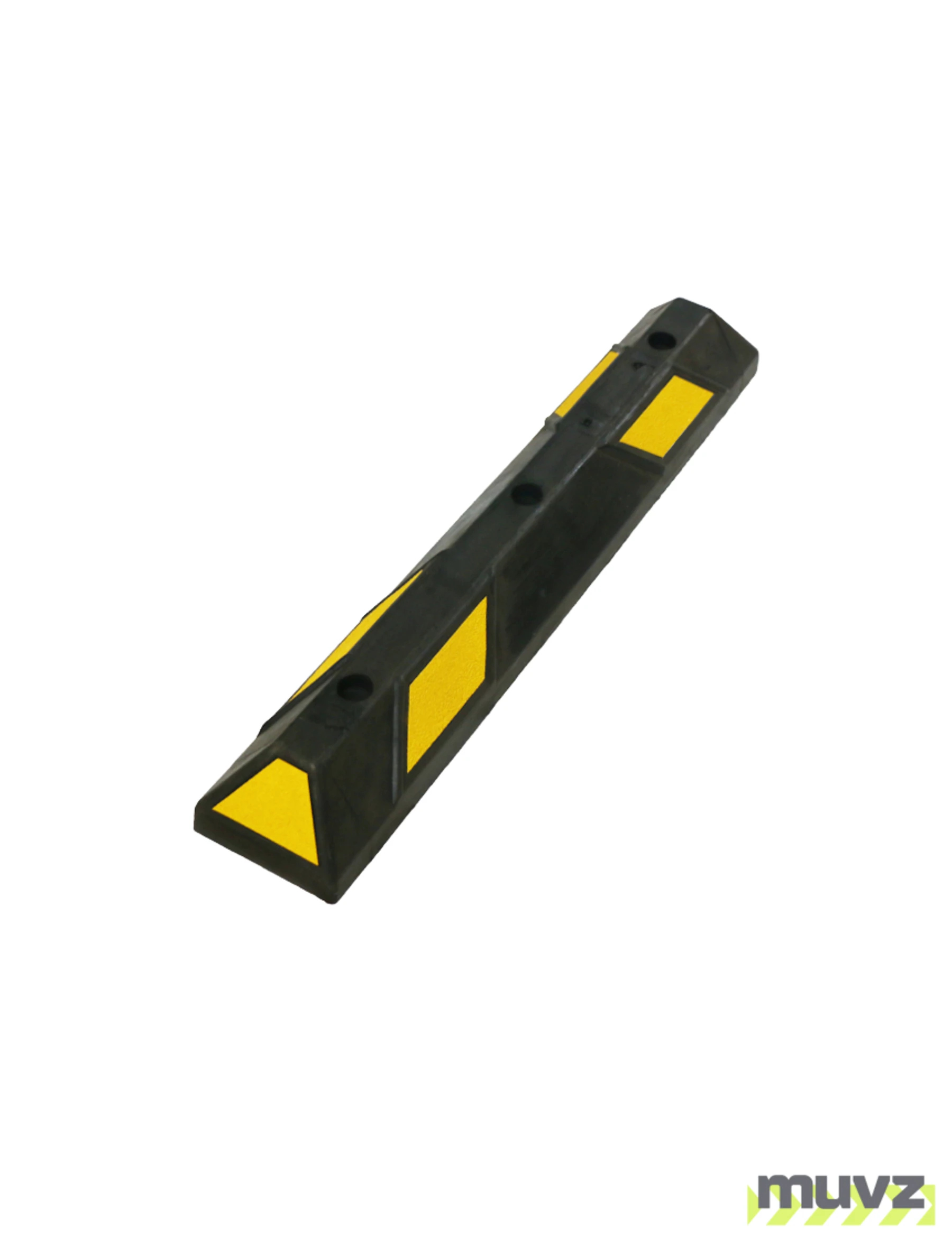 3\u0027 Economy Yellow Rubber Parking Block w/four 12\" Galvanized Steel Spikes
