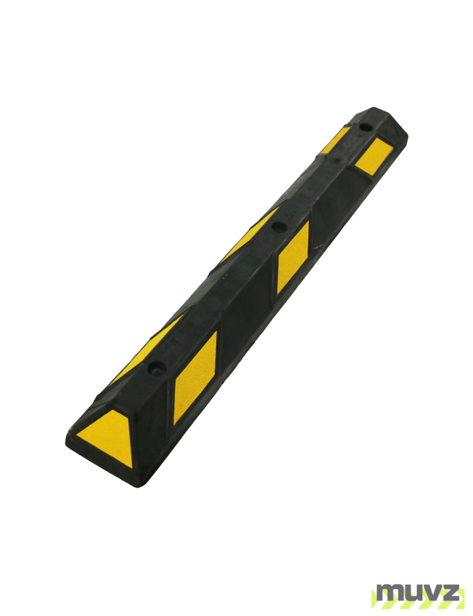 4\u0027 Economy Yellow Rubber Parking Block w/three 5\" Bolts for Concrete