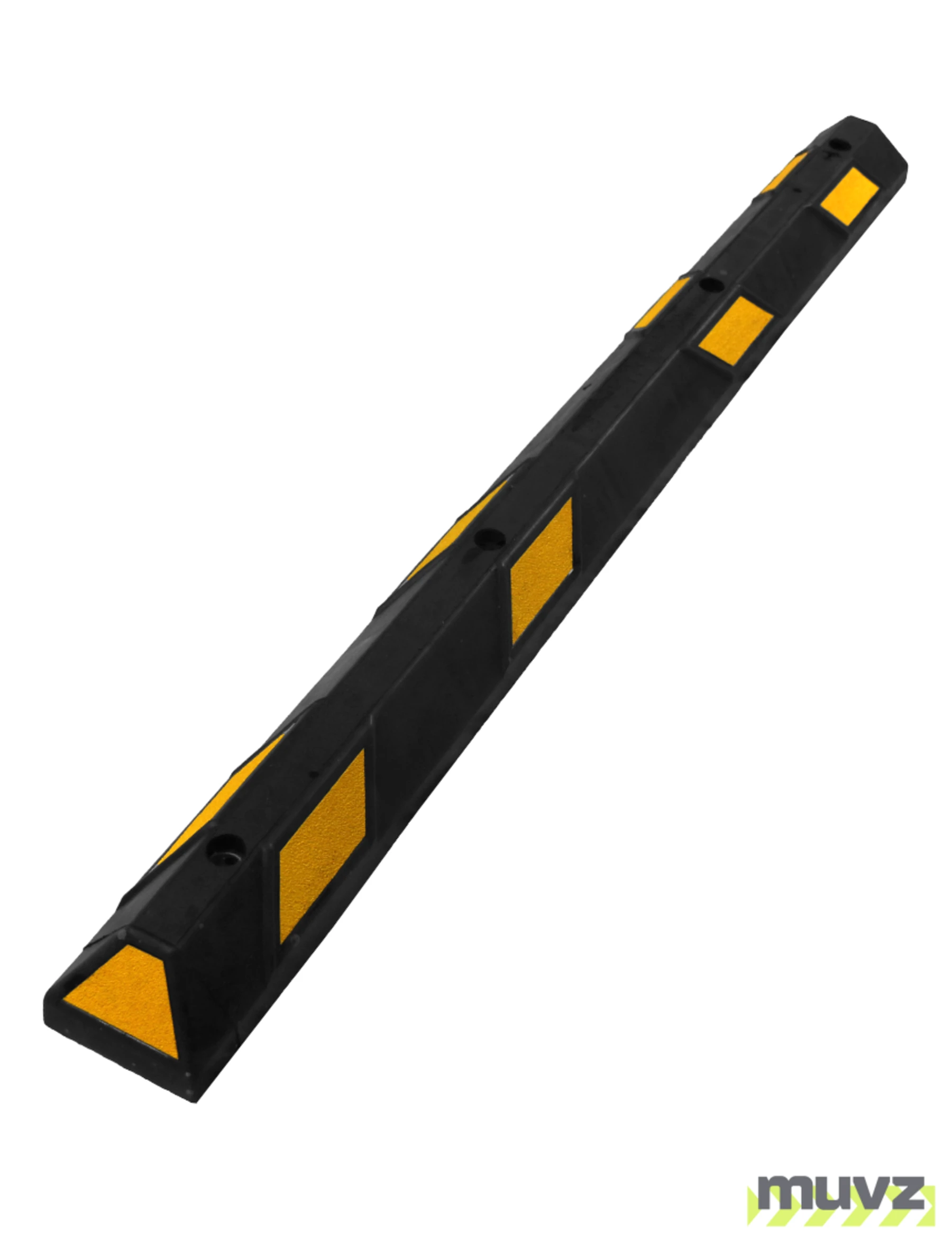 6\u0027 Economy Yellow Rubber Parking Block w/four 5\" Bolts for Concrete