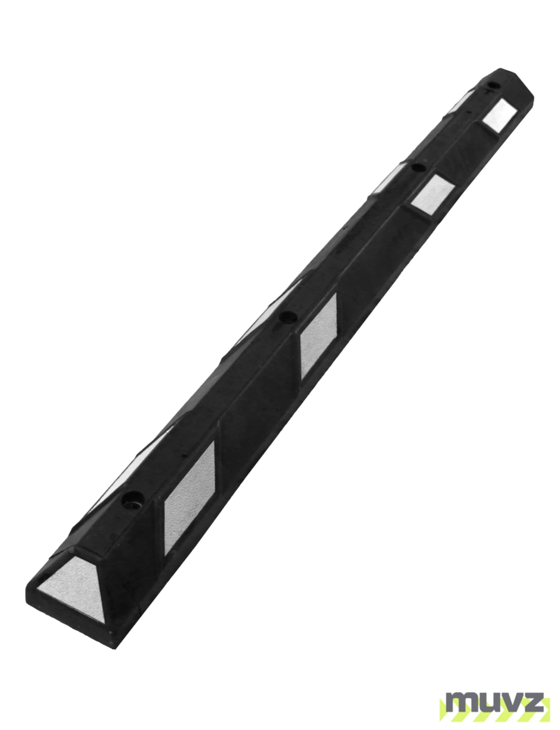 6\u0027 Economy Black \u0026 White Rubber Parking Block w/four 14\" Galvanized Rebar Steel Spikes