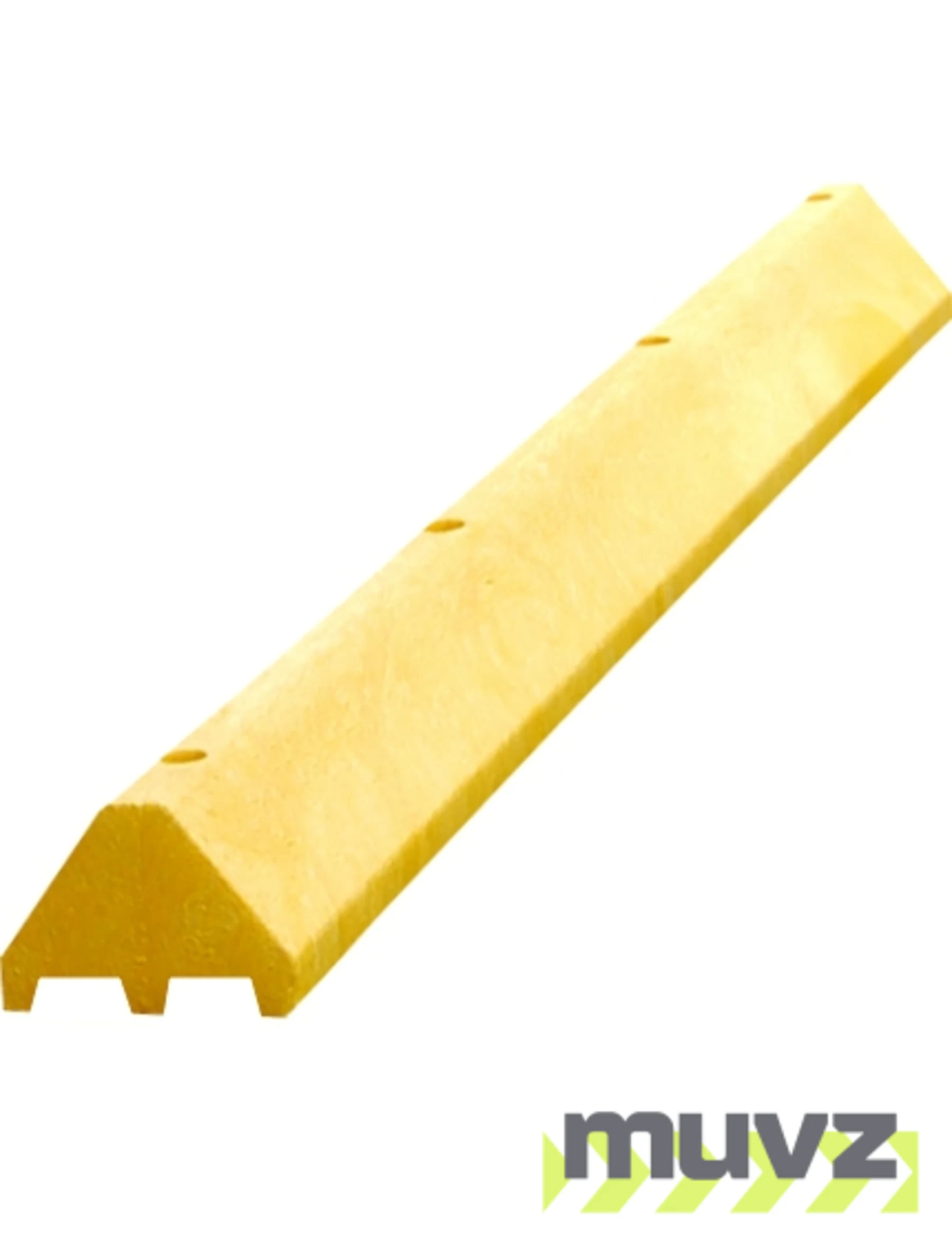 8\u0027 Long x 9.5\" Wide x 7\" Tall, Solid Yellow, Recycled Plastic Truck Block with 10\" Lags \u0026 Anchors