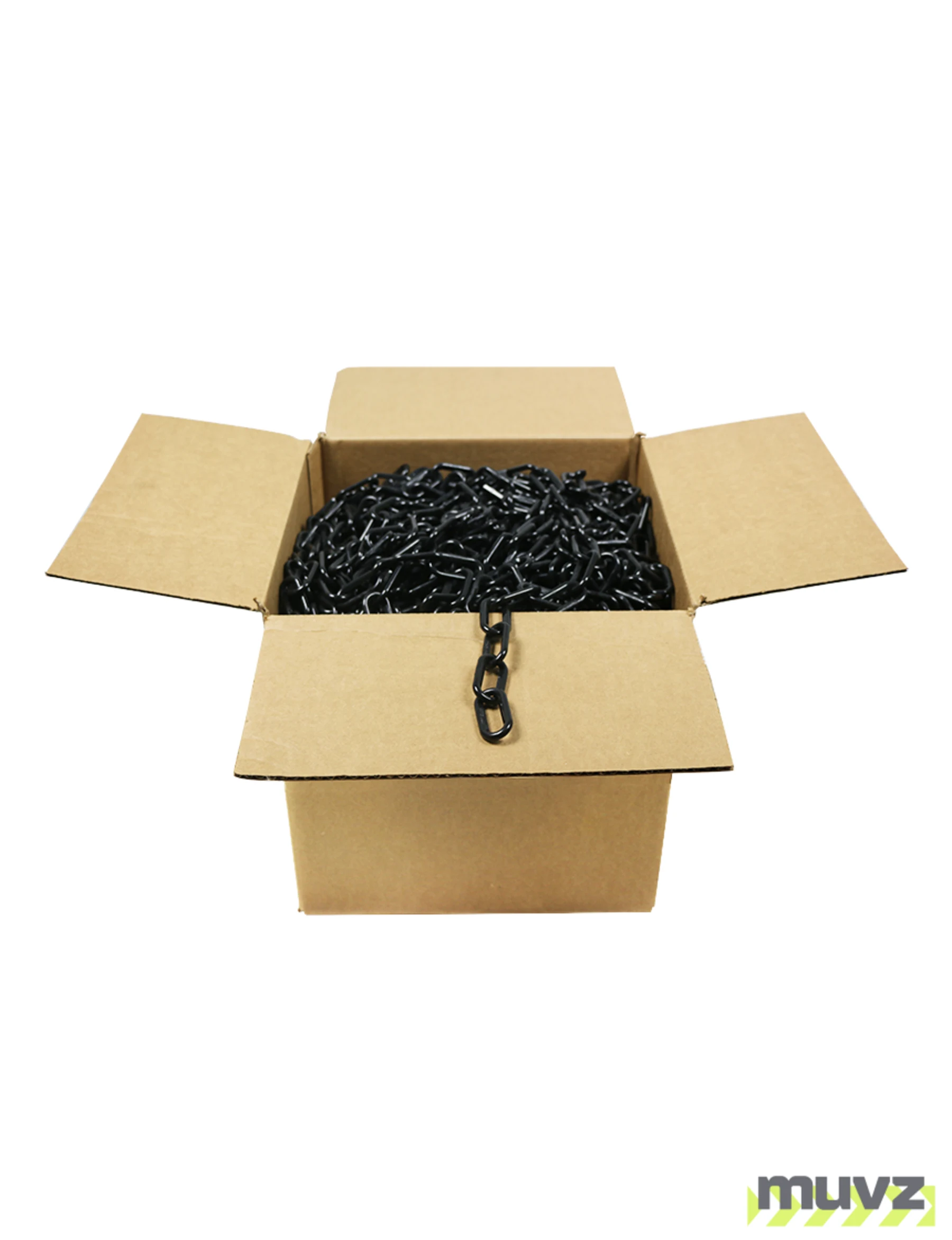 500\u0027 Box of Black 2\" Link, Standard Plastic Chain